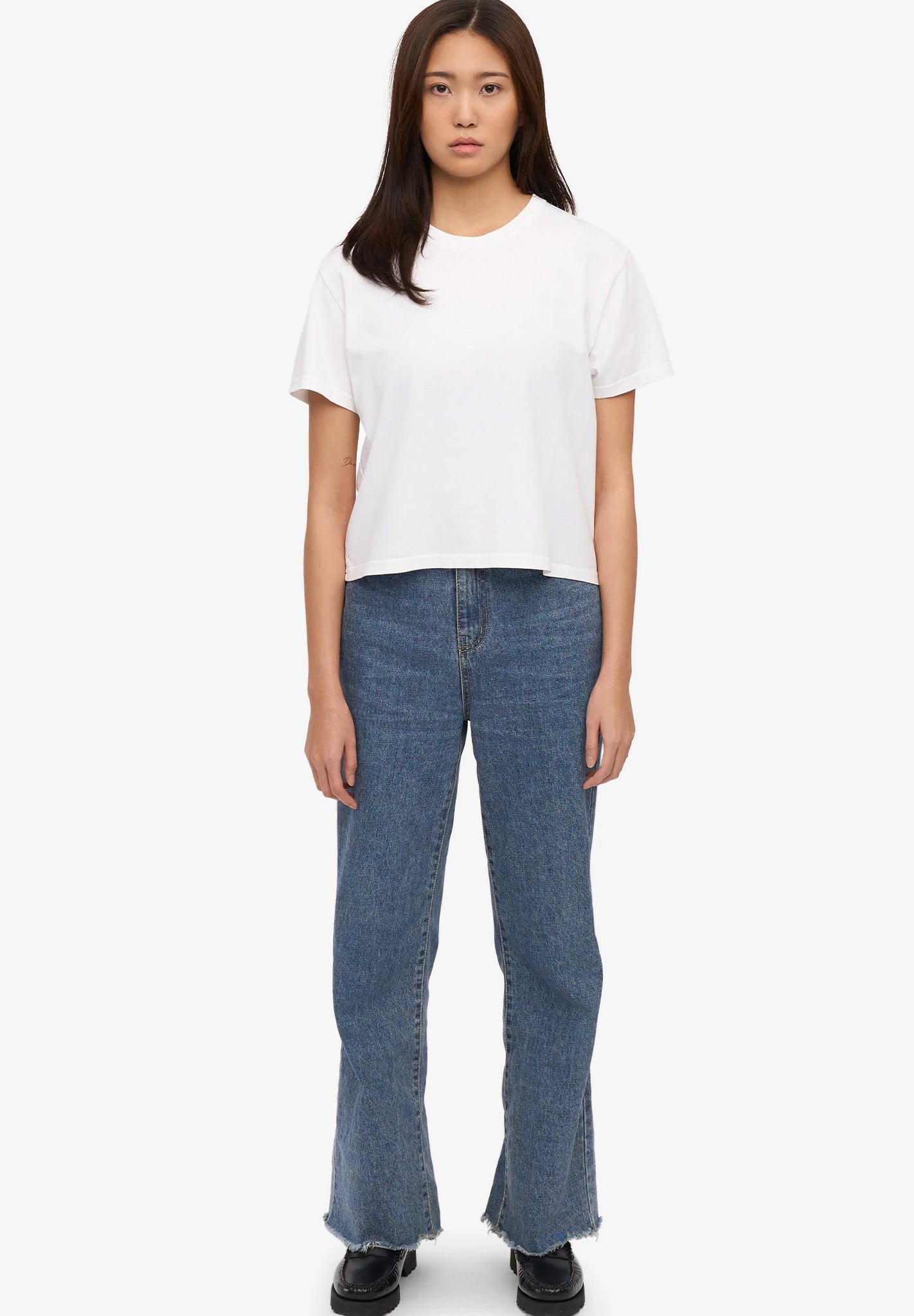 COLORFUL STANDARD - Organic Boxy Crop Tee - Optical White - BACKYARD