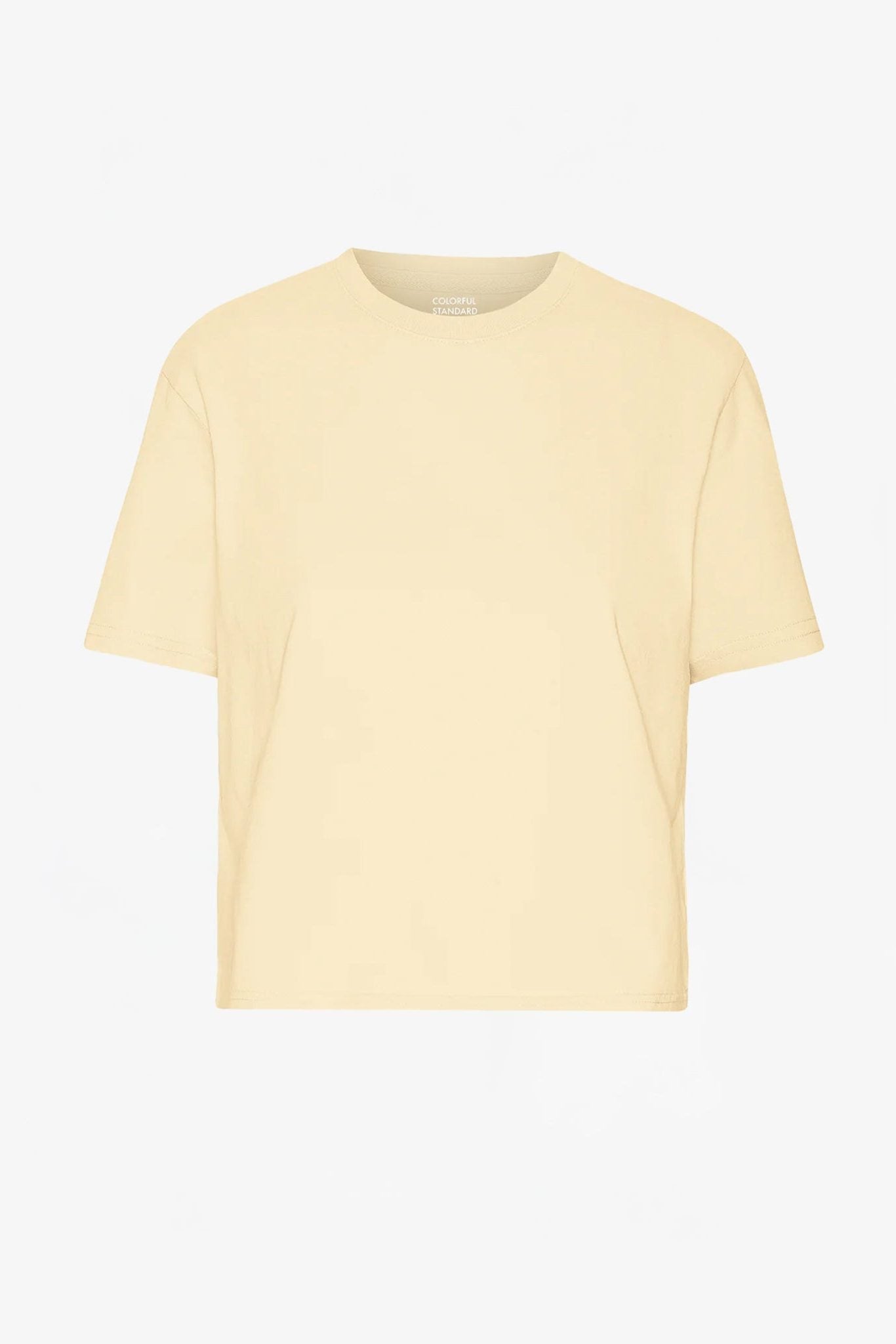 COLORFUL STANDARD - Organic Boxy Crop Tee - Soft Yellow - BACKYARD