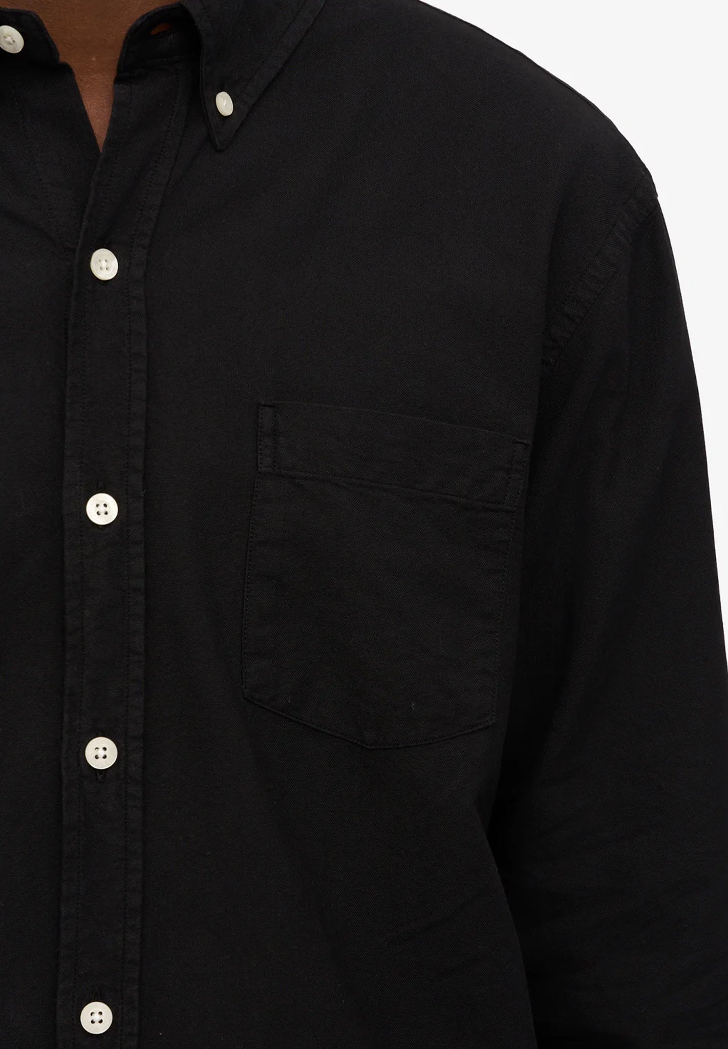 COLORFUL STANDARD - Organic Button Down Shirt - Deep Black - BACKYARD