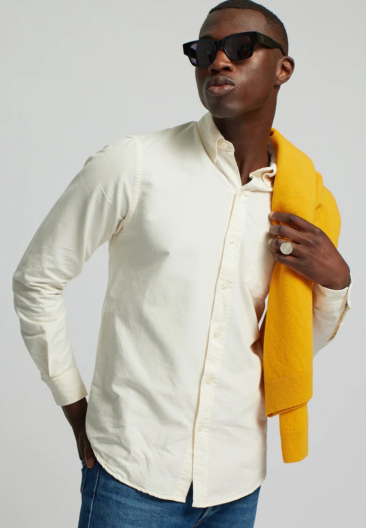 COLORFUL STANDARD - Organic Button Down Shirt - Hunter Green - BACKYARD