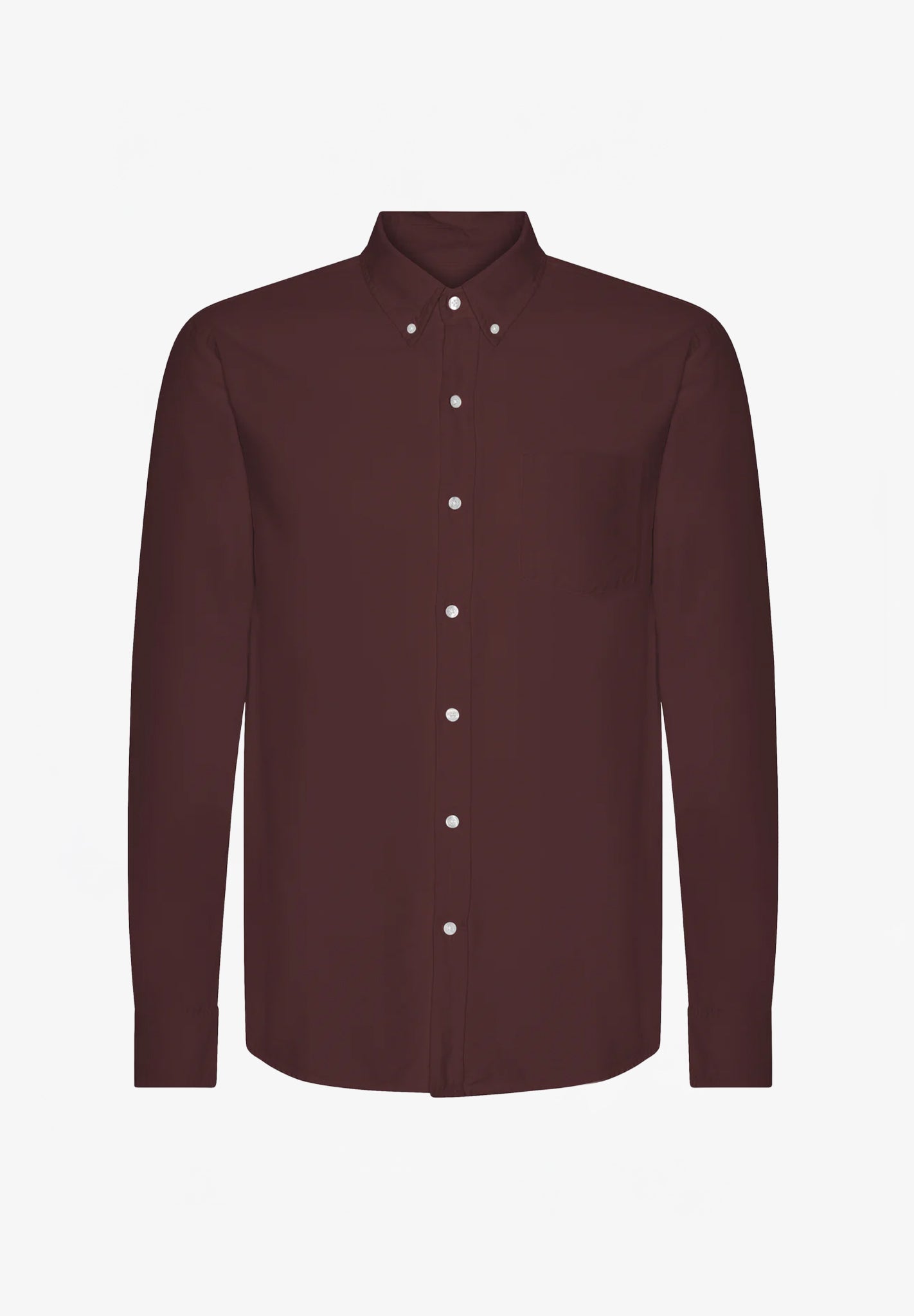 COLORFUL STANDARD - Organic Button Down Shirt - Oxblood Red - BACKYARD
