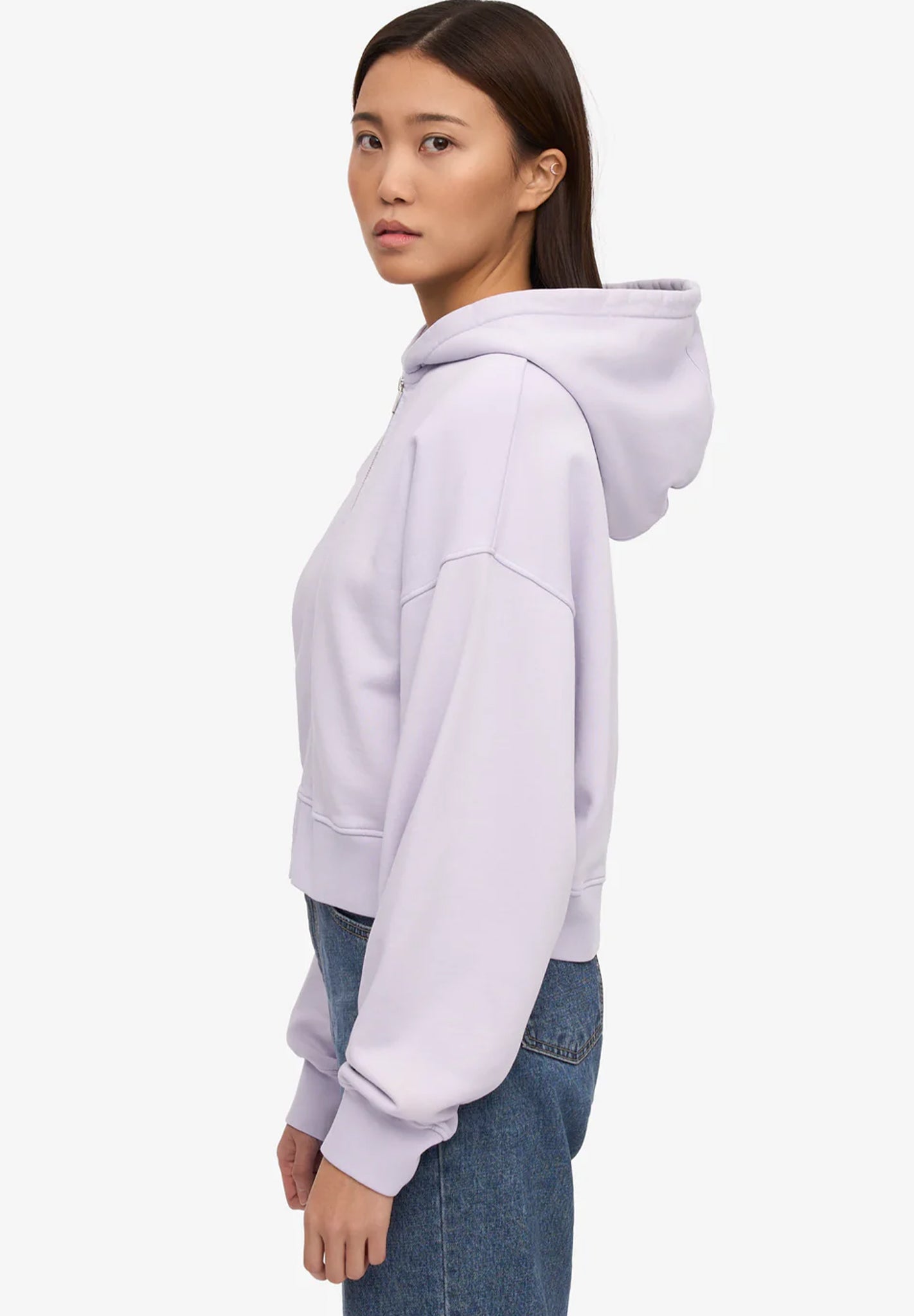 COLORFUL STANDARD - Organic Crop Zip Hood - Soft Lavender - BACKYARD
