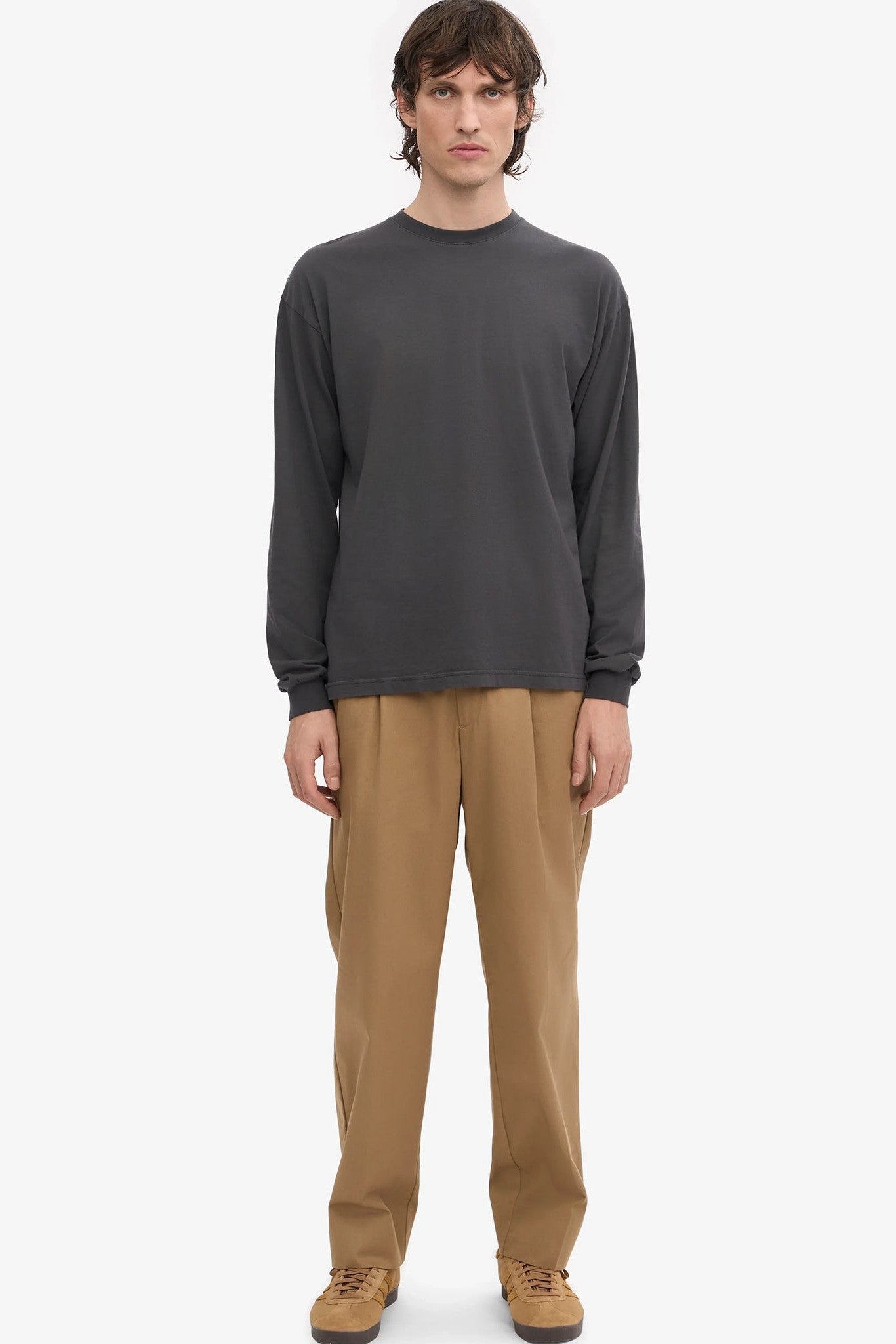 COLORFUL STANDARD - Oversized Organic L/S T-Shirt - Lava Grey - BACKYARD