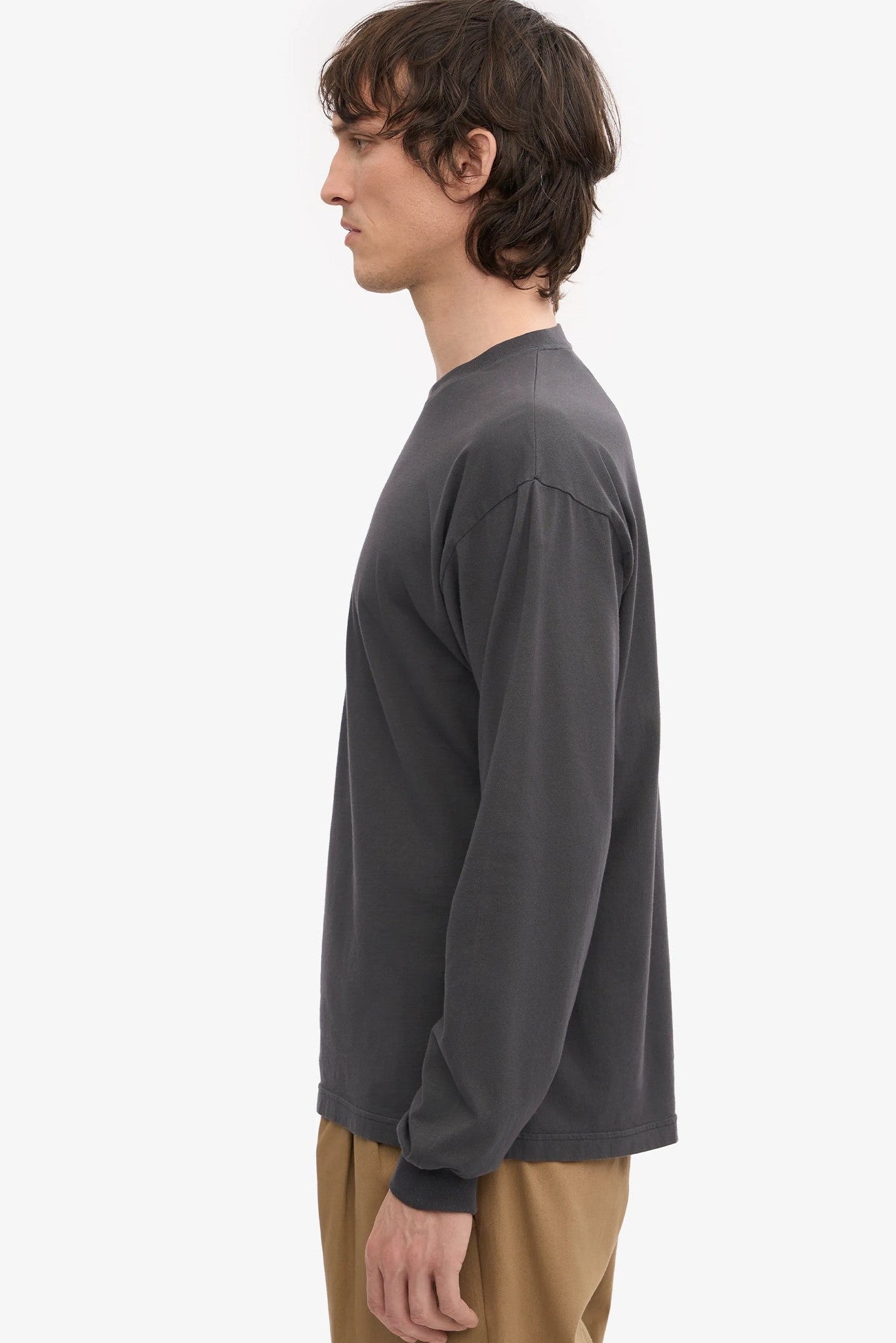 COLORFUL STANDARD - Oversized Organic L/S T-Shirt - Lava Grey - BACKYARD