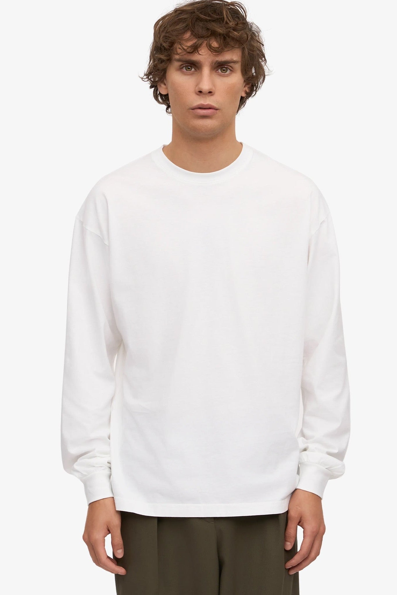 COLORFUL STANDARD - Oversized Organic L/S T-Shirt - Optical White - BACKYARD