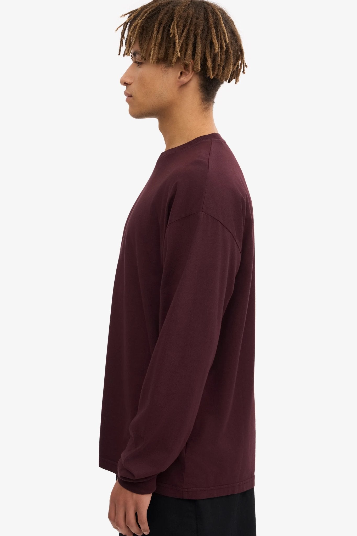 COLORFUL STANDARD - Oversized Organic L/S T-Shirt - Oxblood Red - BACKYARD
