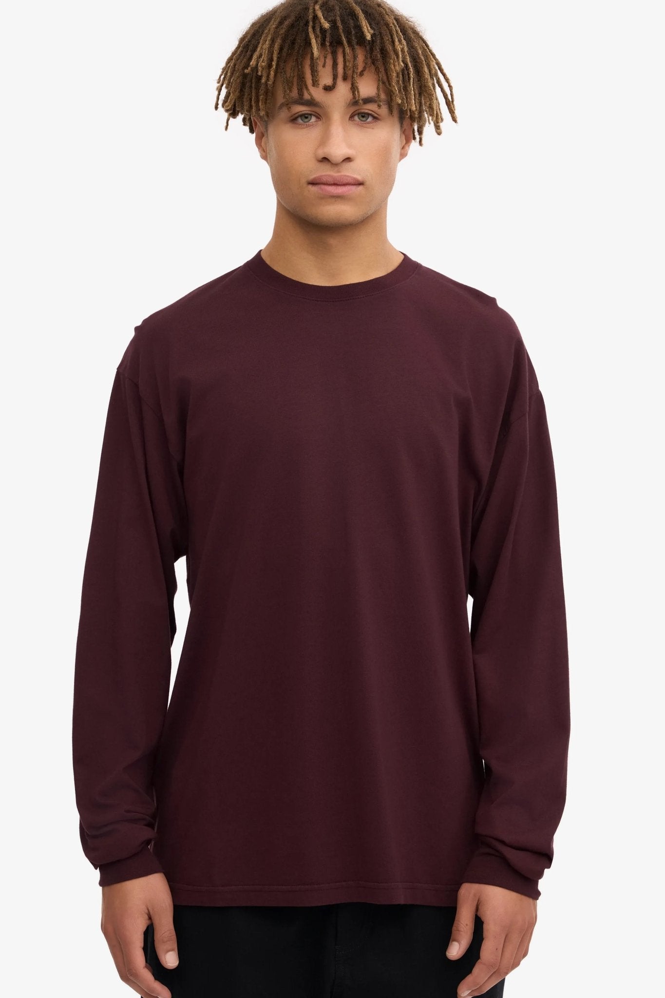 COLORFUL STANDARD - Oversized Organic L/S T-Shirt - Oxblood Red - BACKYARD