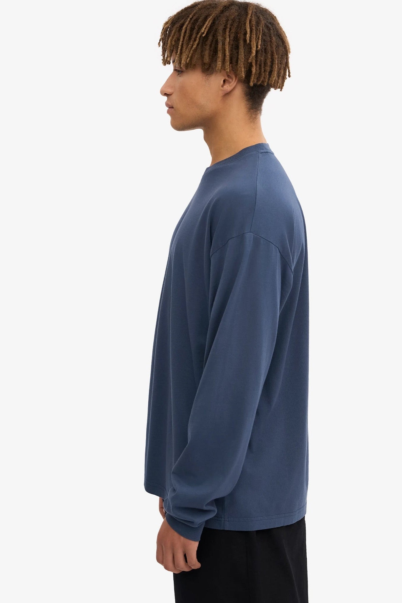 COLORFUL STANDARD - Oversized Organic L/S T-Shirt - Petrol Blue - BACKYARD