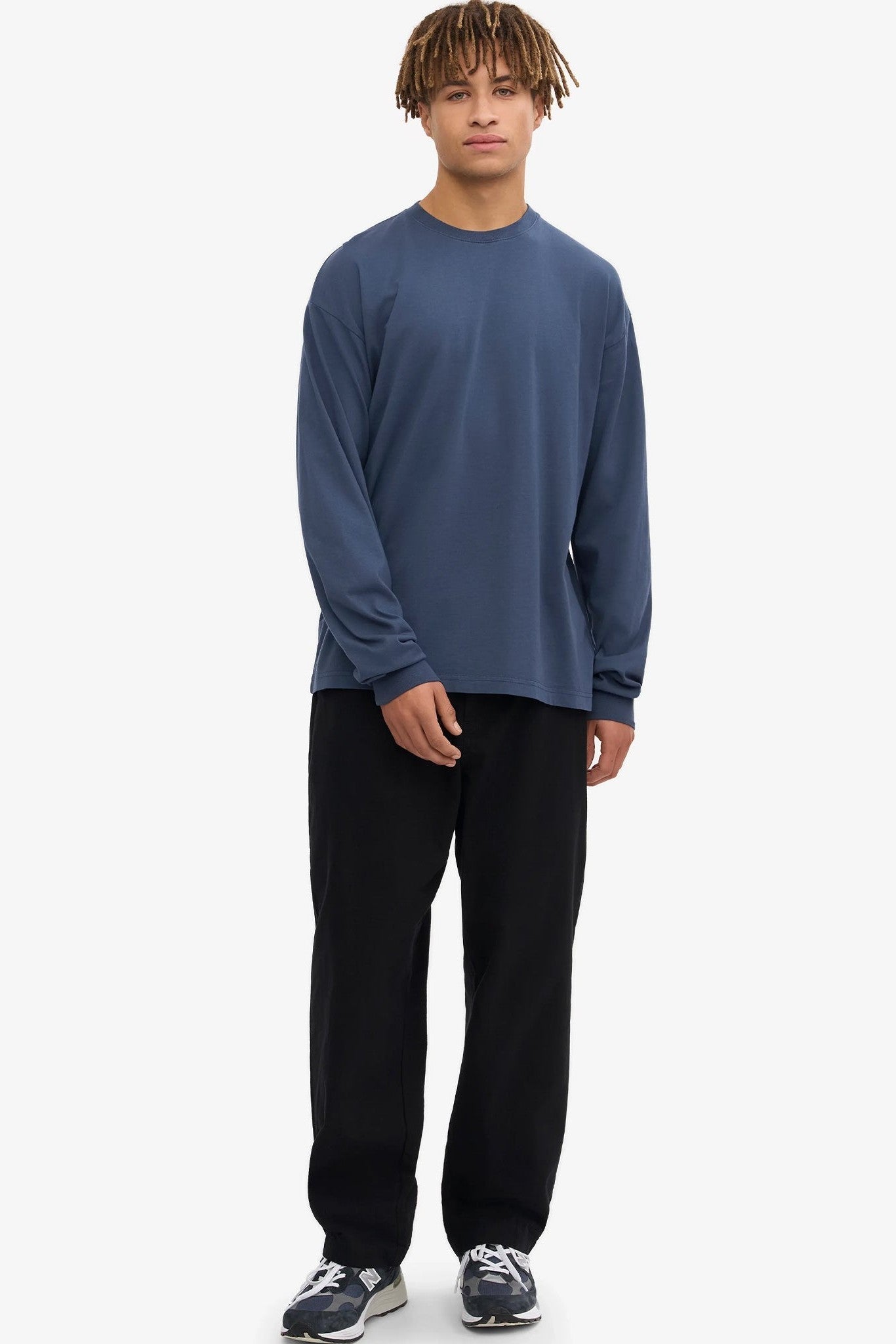 COLORFUL STANDARD - Oversized Organic L/S T-Shirt - Petrol Blue - BACKYARD