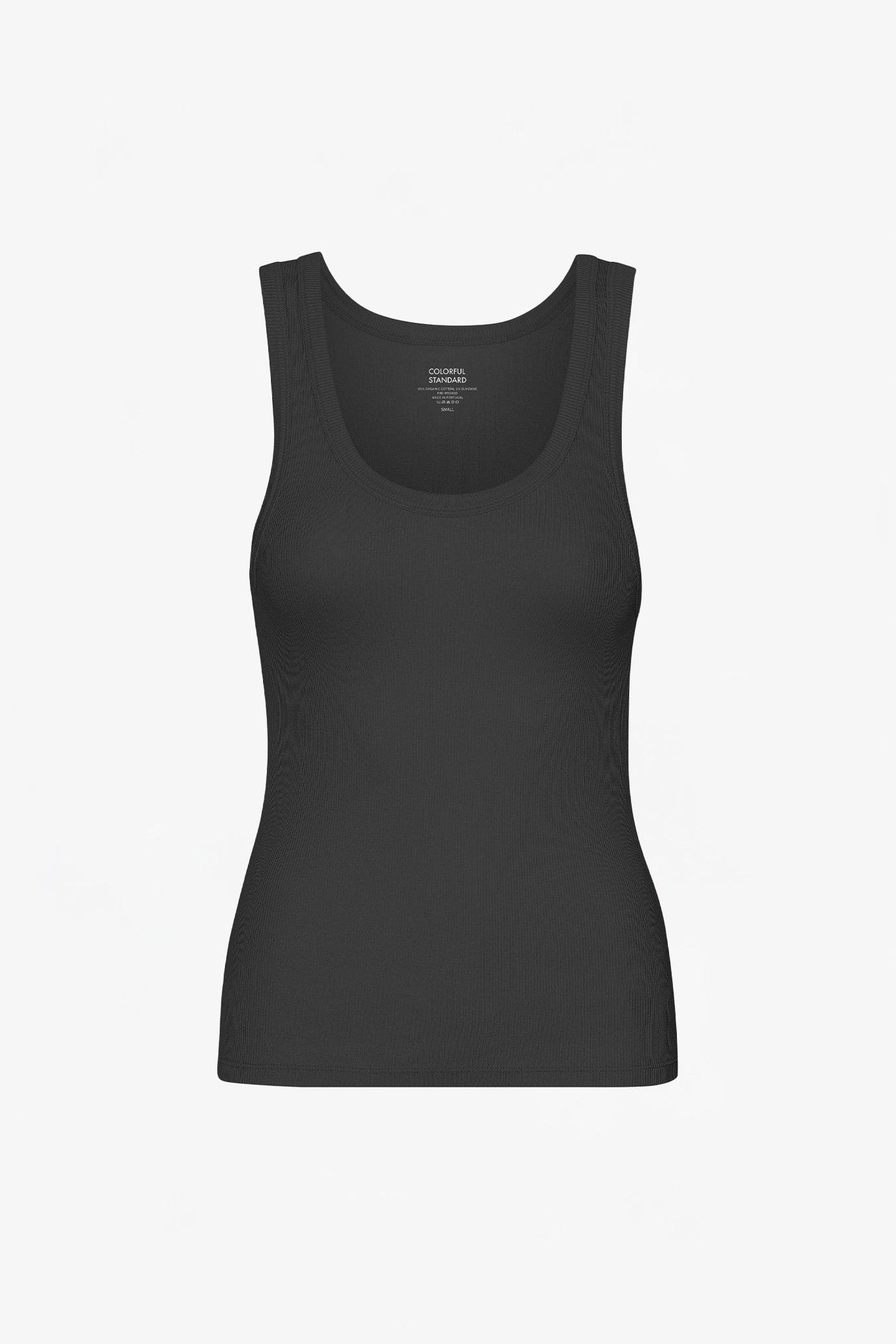 COLORFUL STANDARD - Women Organic Rib Tank Top - Deep Black - BACKYARD