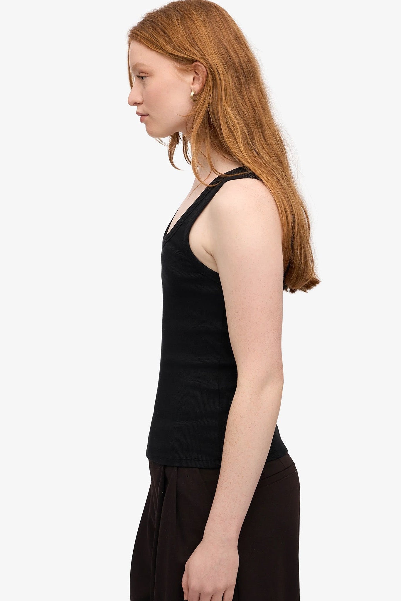 COLORFUL STANDARD - Women Organic Rib Tank Top - Deep Black - BACKYARD