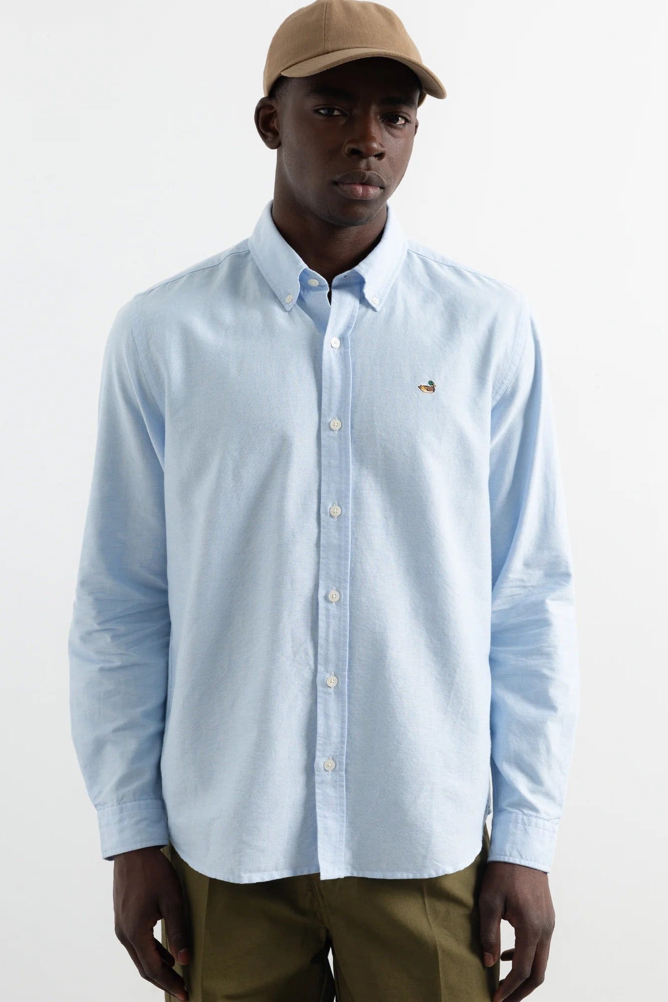 EDMMOND STUDIOS - Duck Shirt Oxford - Plain Light Blue - BACKYARD