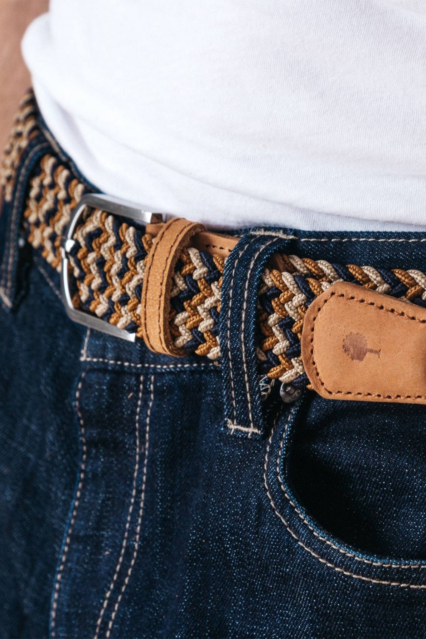 FAGUO - Belt Syn Woven - Navy 21 - BACKYARD