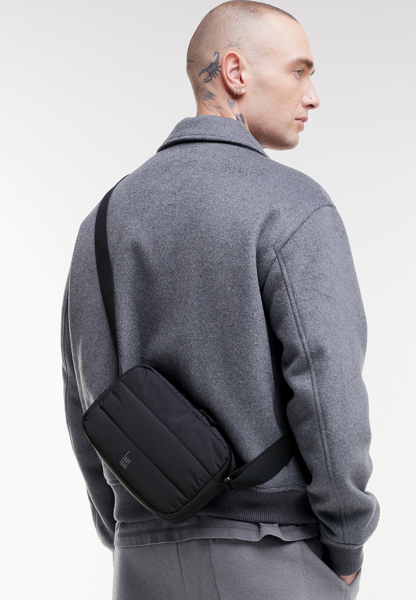 GOT BAG - Puffer Crossbody Bag - Black Monochrome - BACKYARD