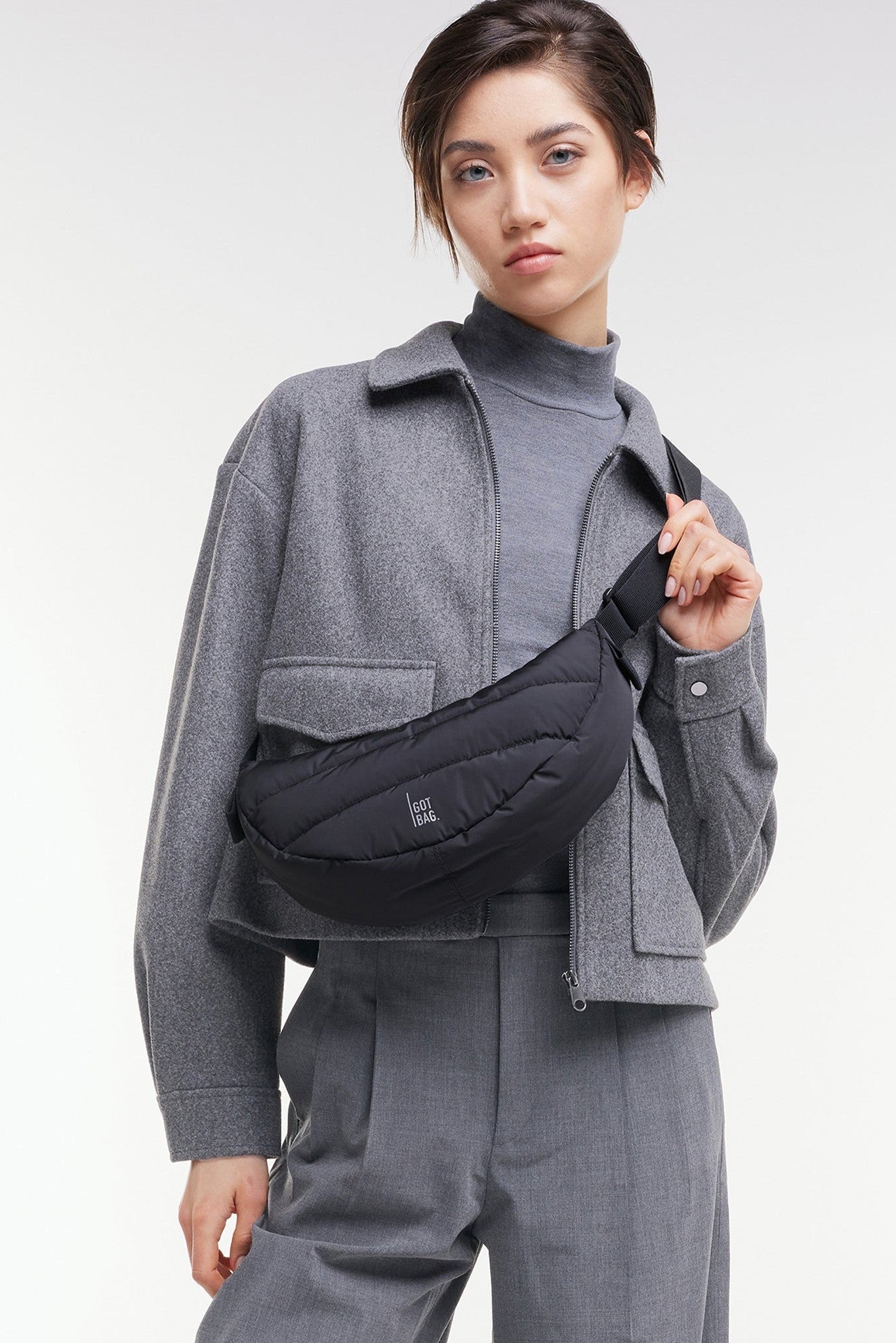 GOT BAG - Puffer Moon Bag Small - Black Monochrome - BACKYARD