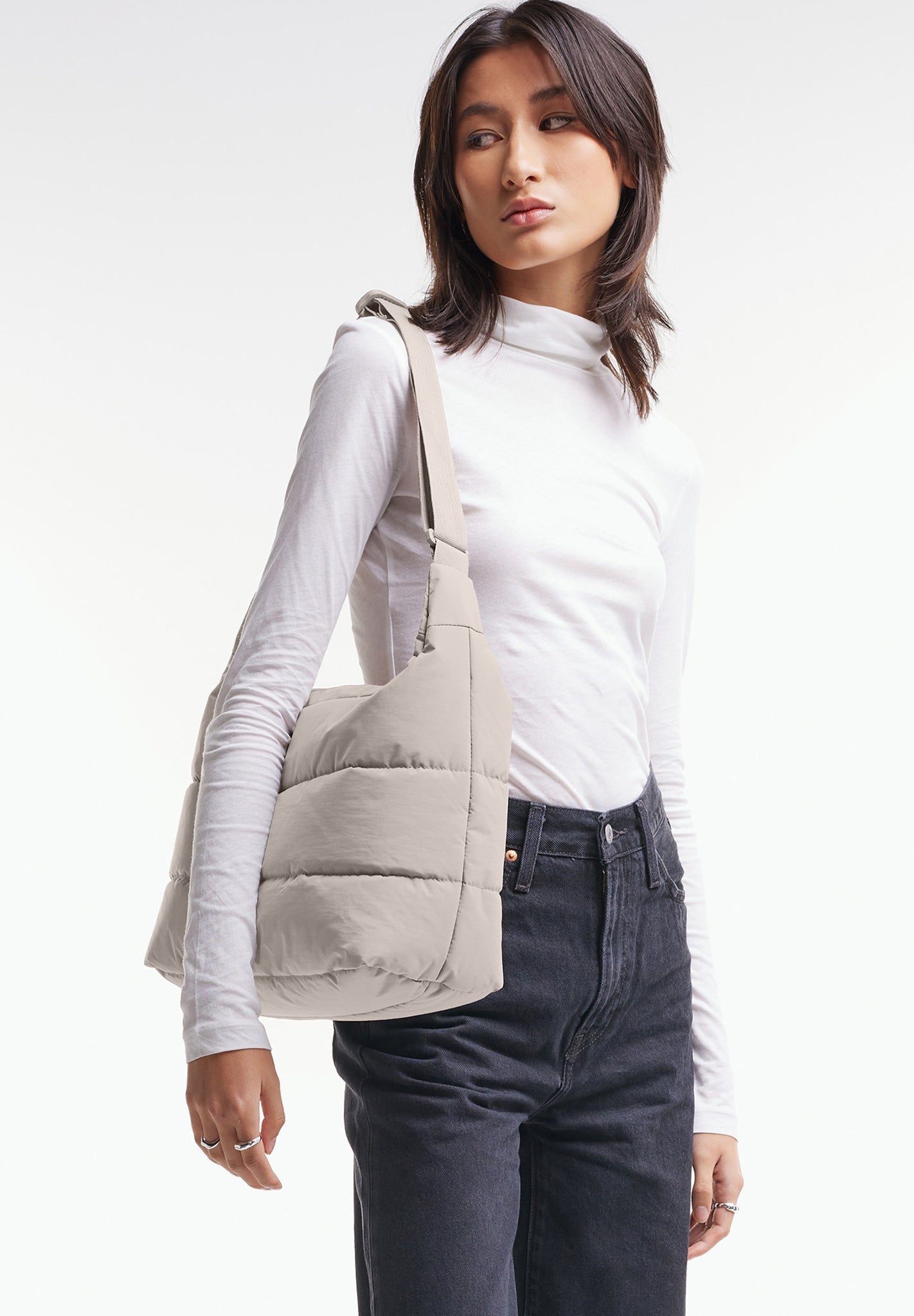GOT BAG - Puffer Square Bag Large - Scallop Monochrome - BACKYARD
