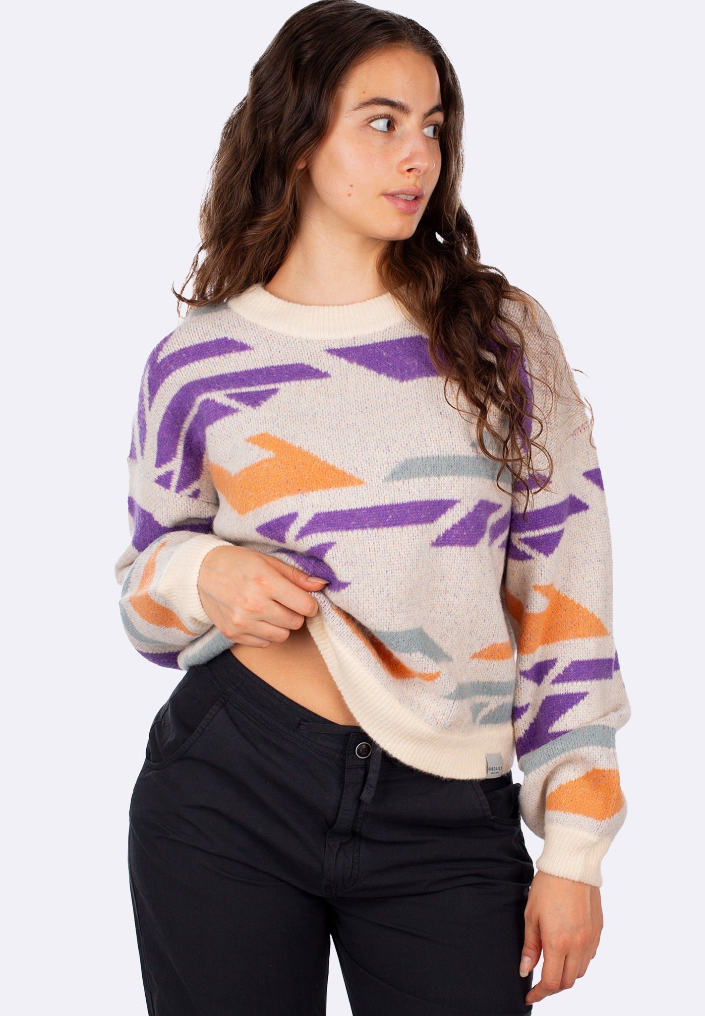 IRIEDAILY - Boxy Fluff Knit - Chalk - BACKYARD