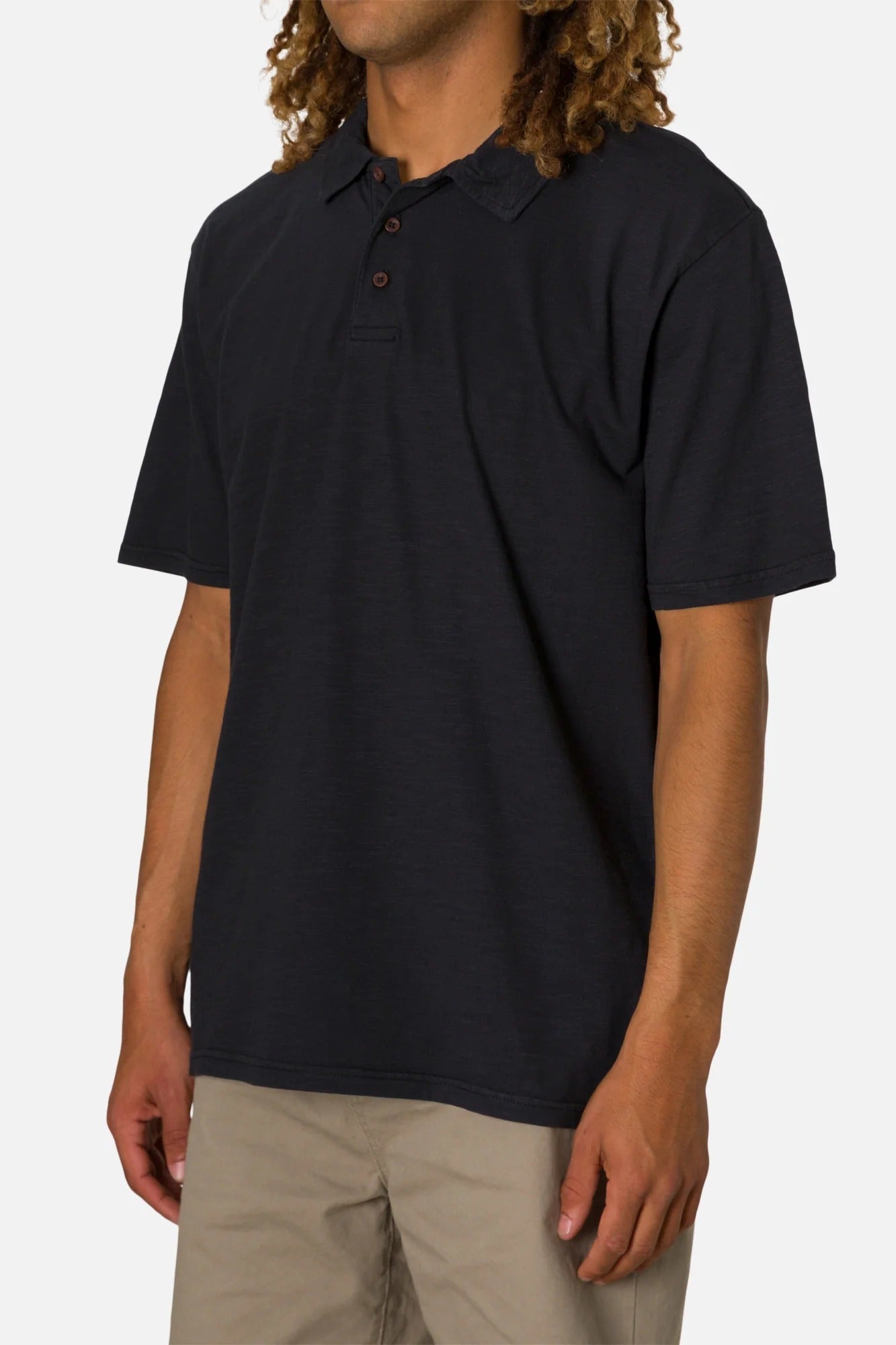 KATIN - Slub Polo - Black - BACKYARD