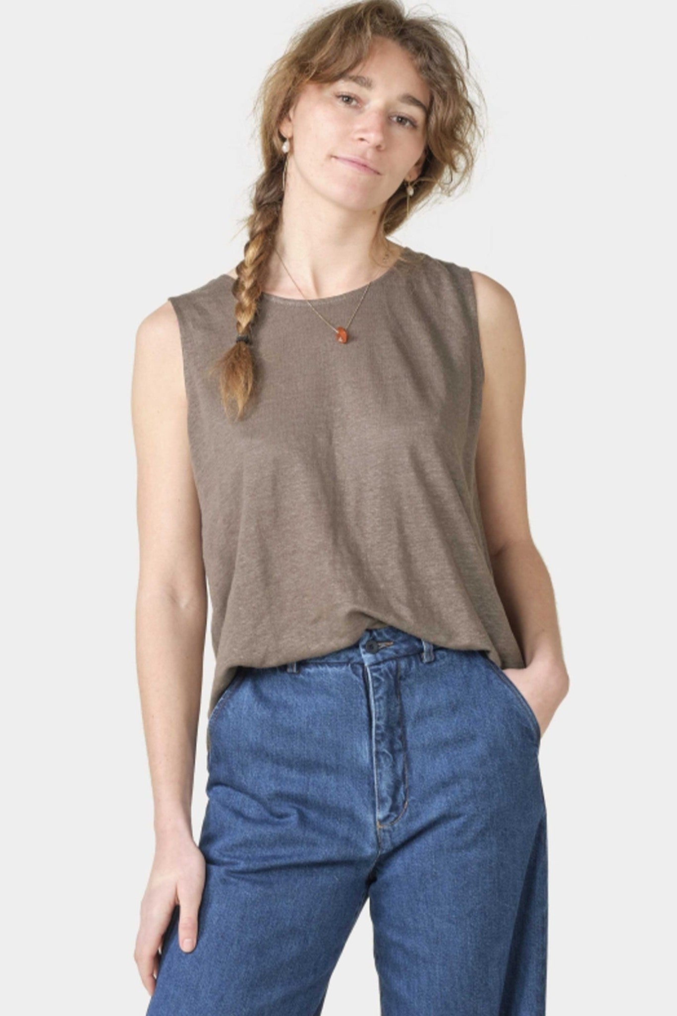 KLITMOLLER COLLECTIVE - Dee Tank Top - Taupe - BACKYARD