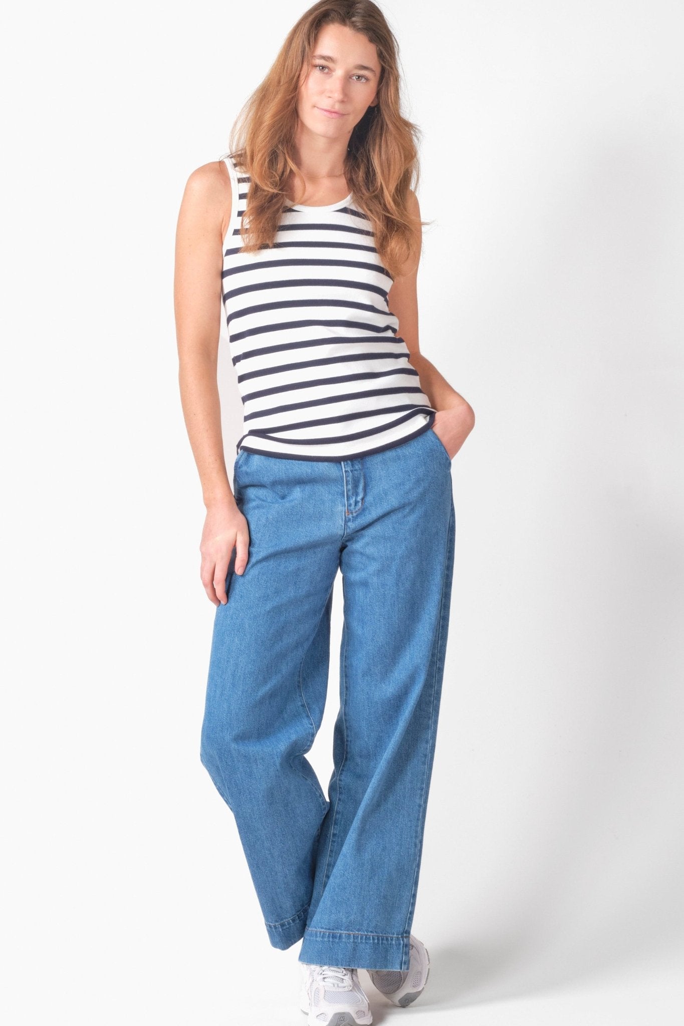 KLITMOLLER COLLECTIVE - Kelly Top - Cream Navy - BACKYARD