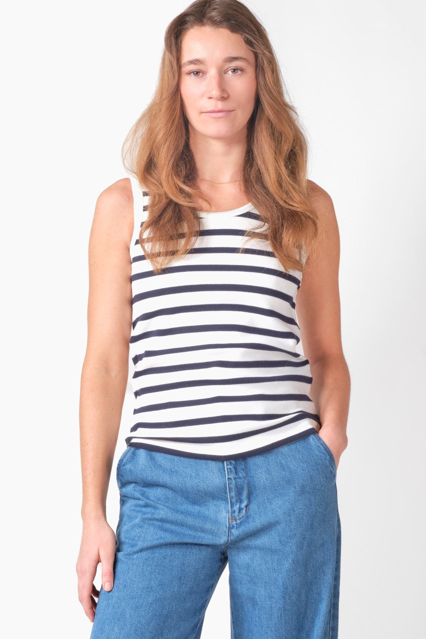 KLITMOLLER COLLECTIVE - Kelly Top - Cream Navy - BACKYARD