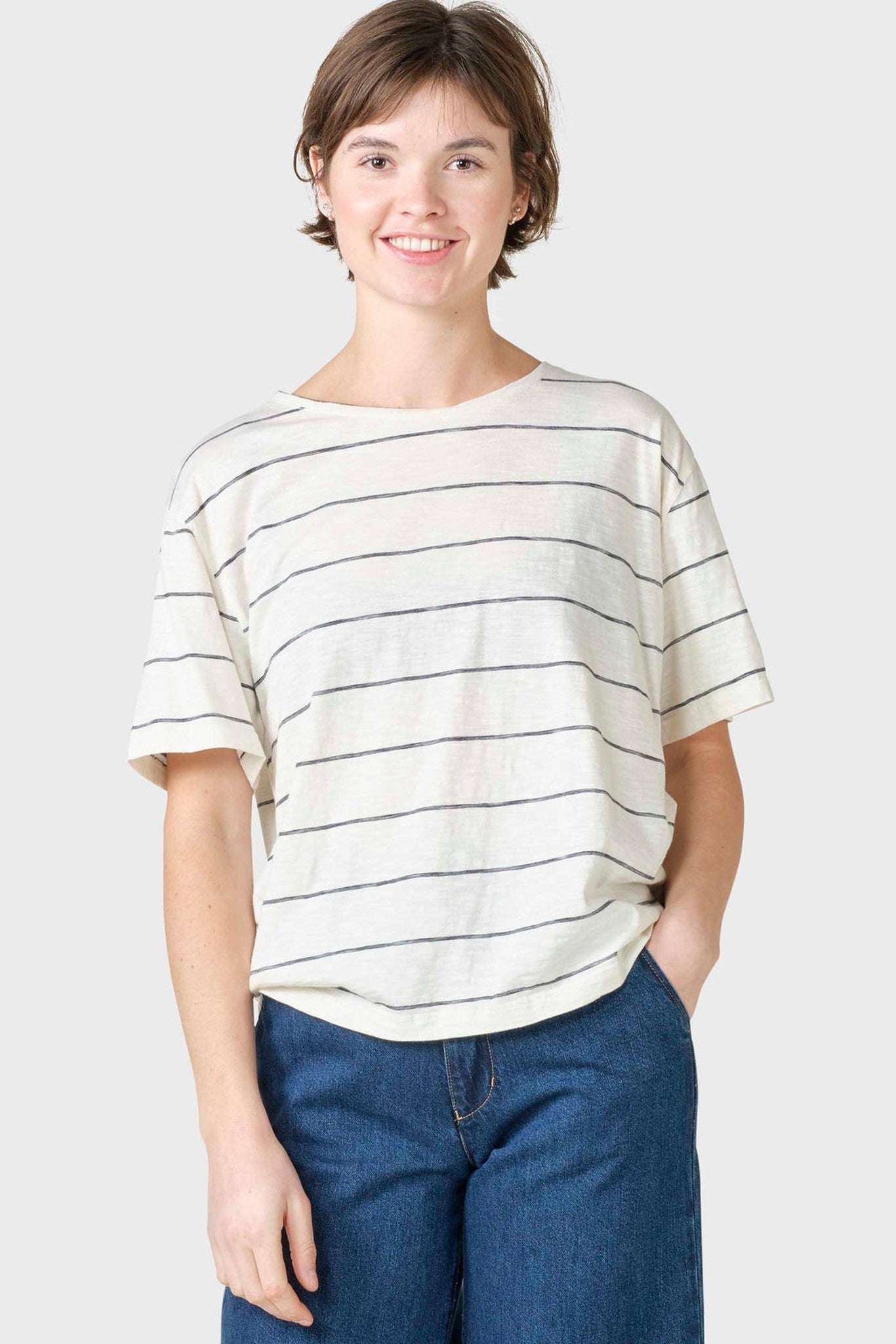 KLITMOLLER COLLECTIVE - Megan Tee - Cream Navy - BACKYARD