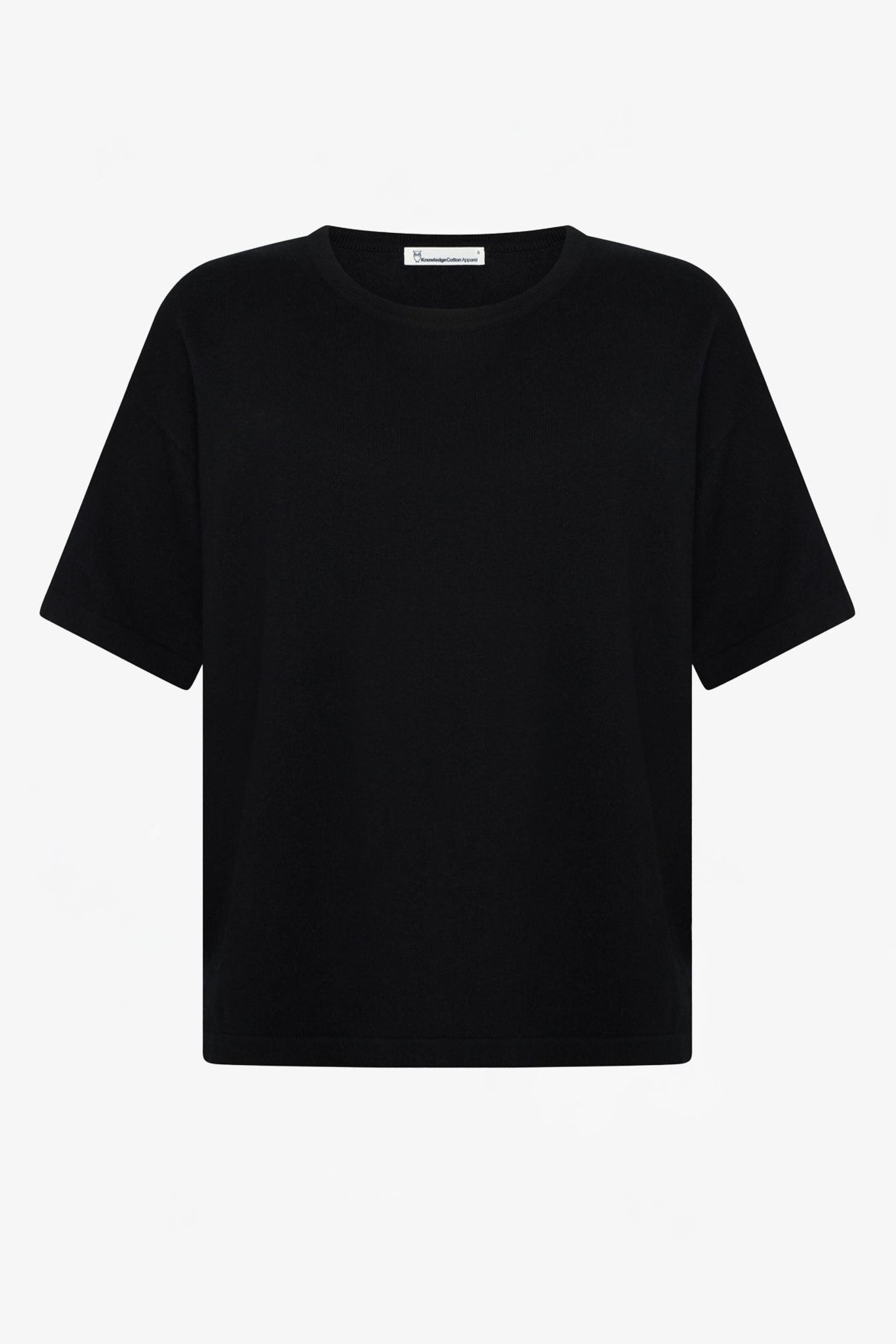 KNOWLEDGE COTTON - Cashmere Knitted T-Shirt - Black Jet - BACKYARD