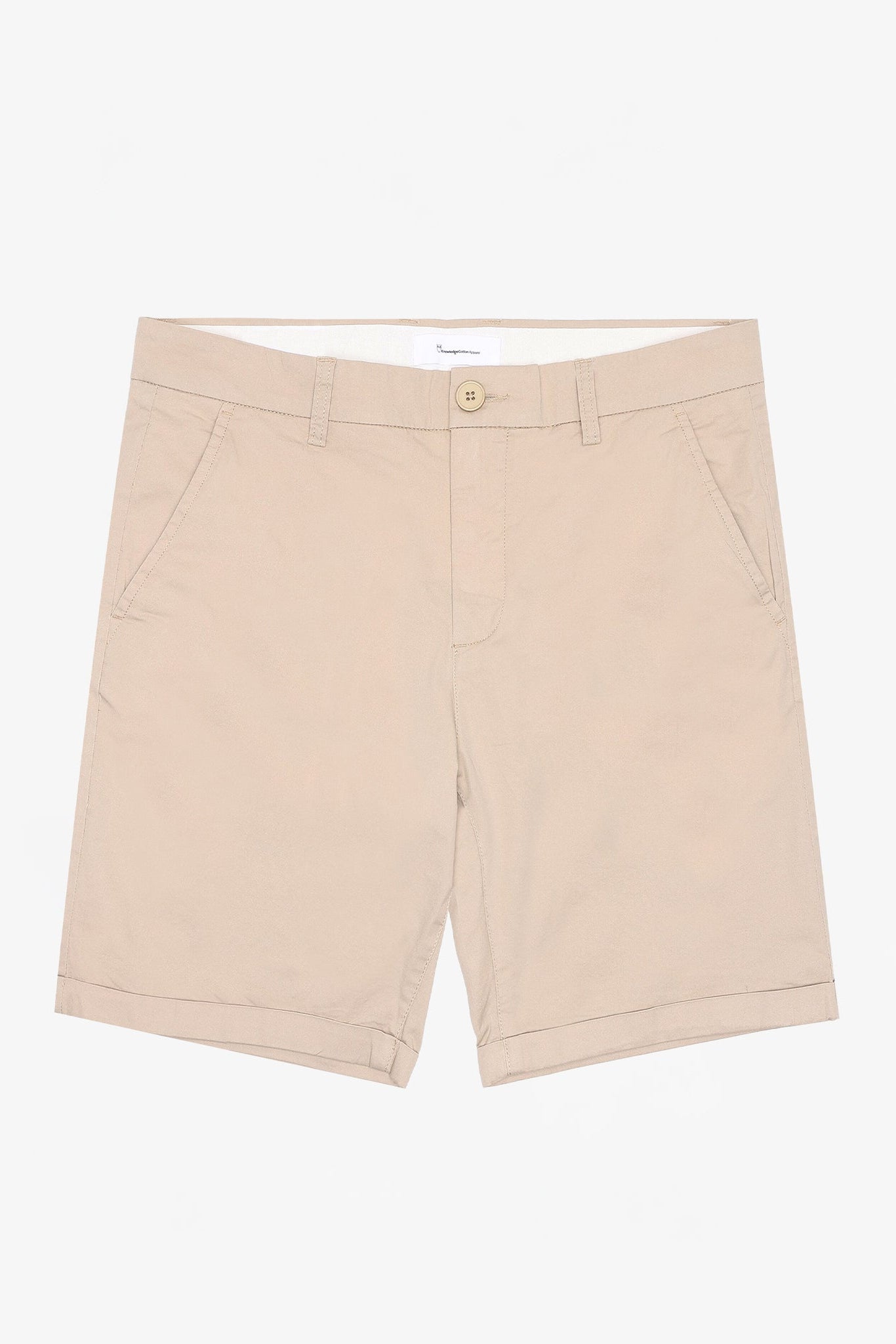 KNOWLEDGE COTTON - Chuck Regular Chino Poplin Shorts - Light Feather Gray - BACKYARD