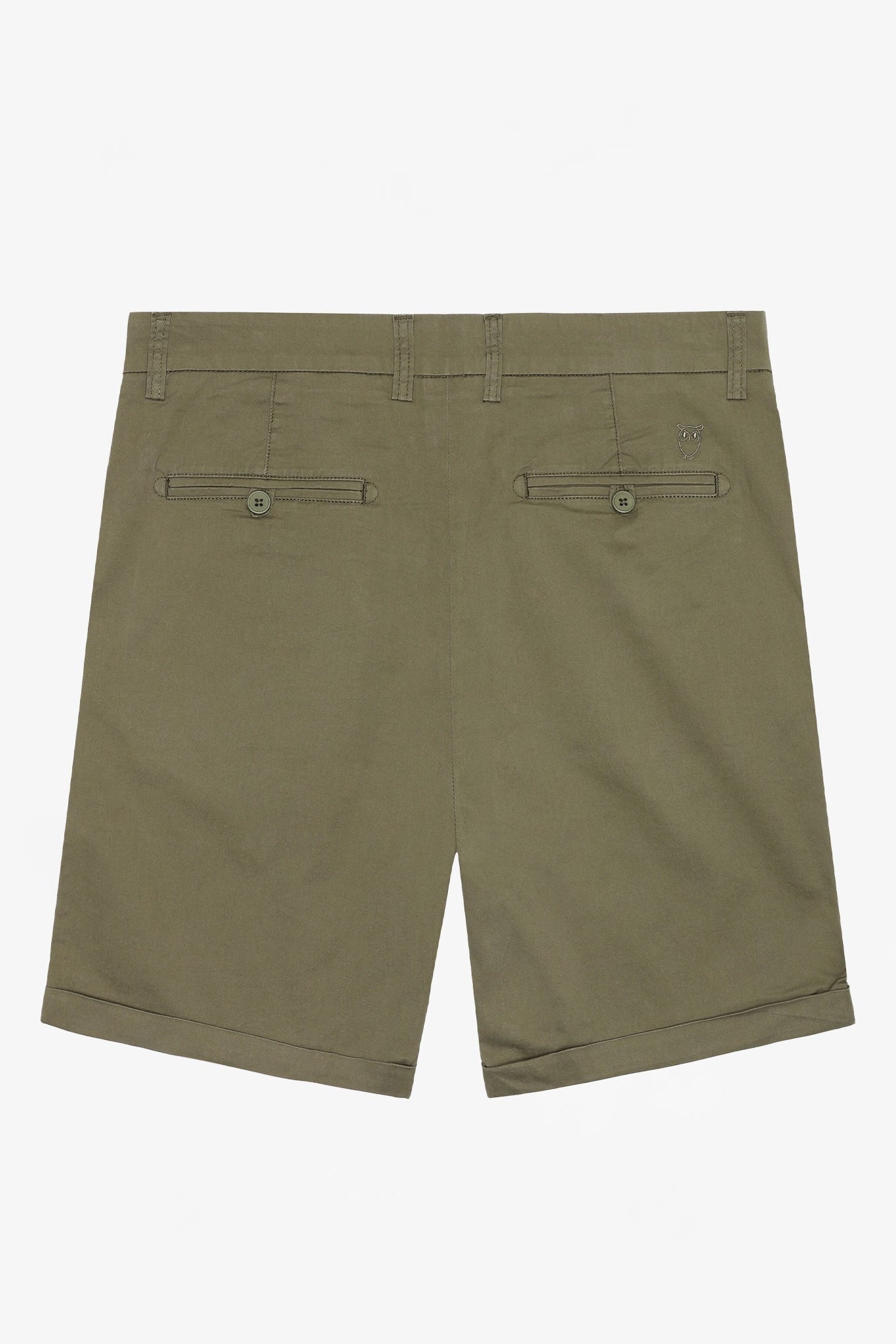 KNOWLEDGE COTTON - Chuck Regular Chino Poplin Shorts - Burned Olive - BACKYARD