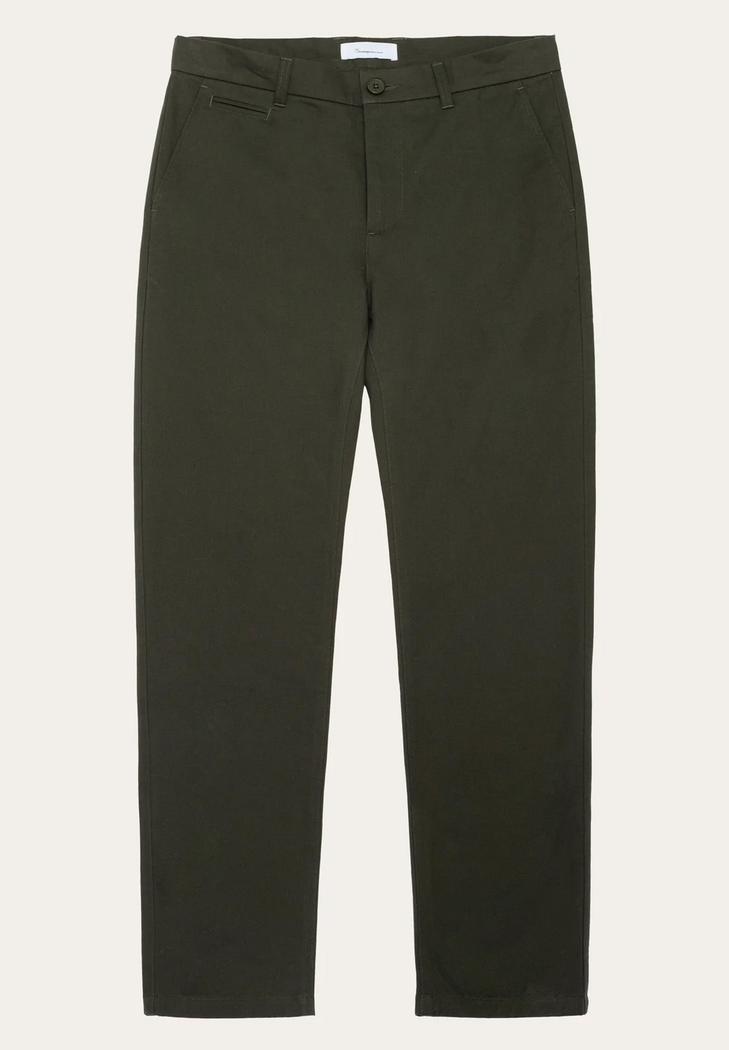 KNOWLEDGE COTTON - Chuck Regular Chino Twill Pants - Forest Night - BACKYARD