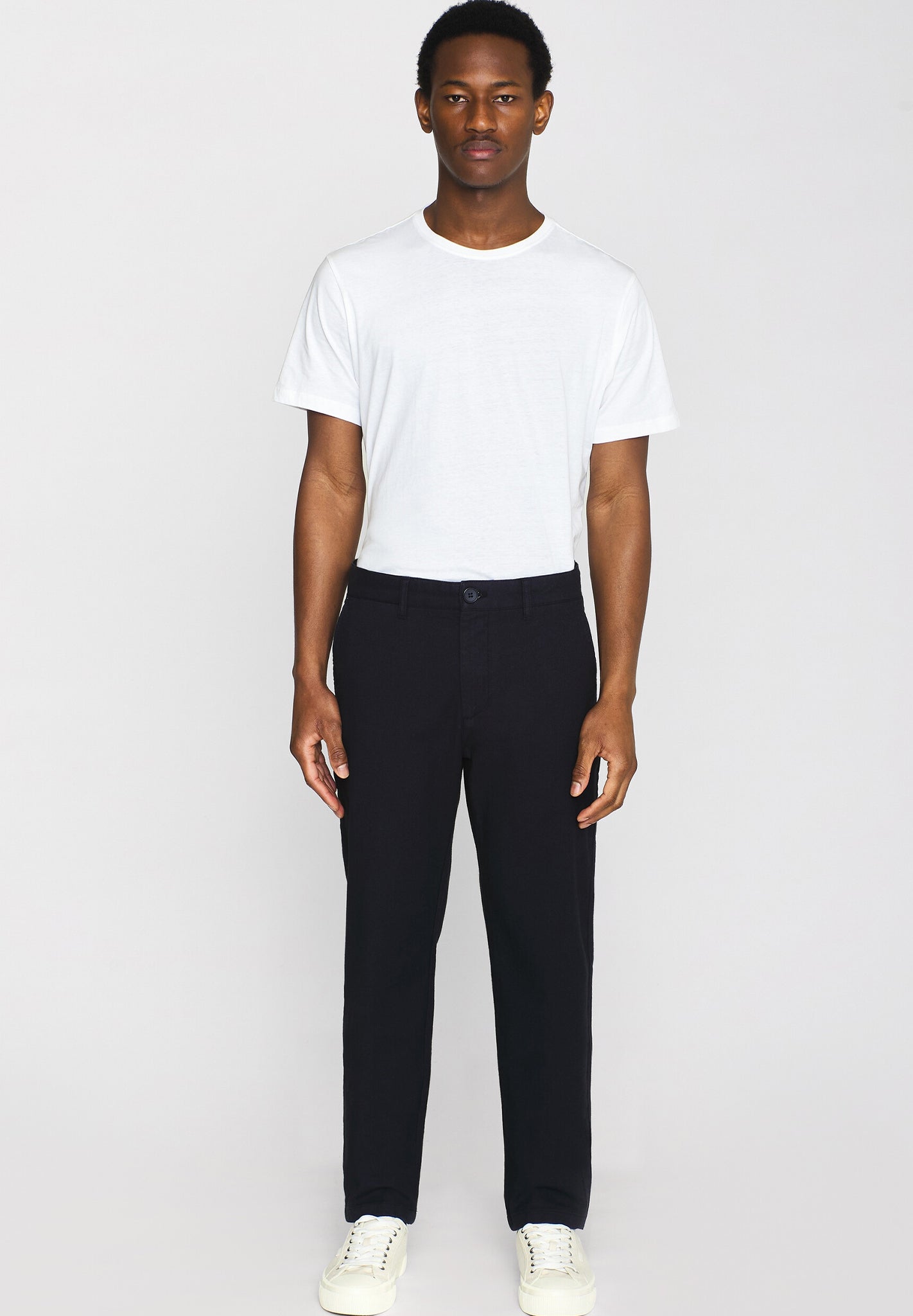 KNOWLEDGE COTTON - Chuck Regular Flannel Chino Pants - Night Sky - BACKYARD