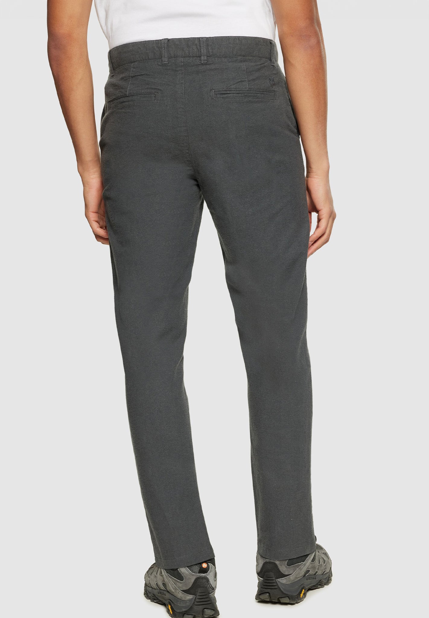 KNOWLEDGE COTTON - Chuck Regular Flannel Chino Pants - Gray Pinstripe - BACKYARD