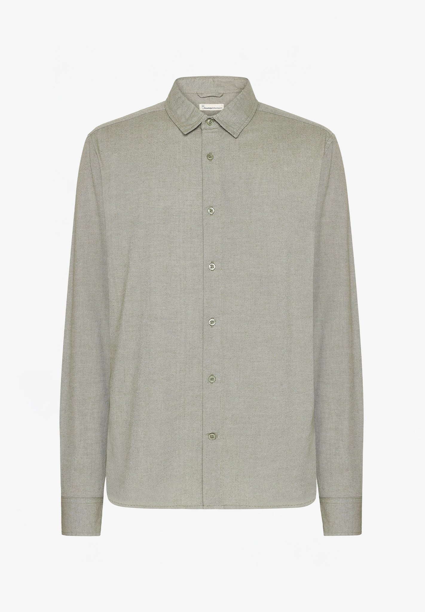 KNOWLEDGE COTTON - Regular Fit Light Twill Shirt - Burned Olive - BACKYARD