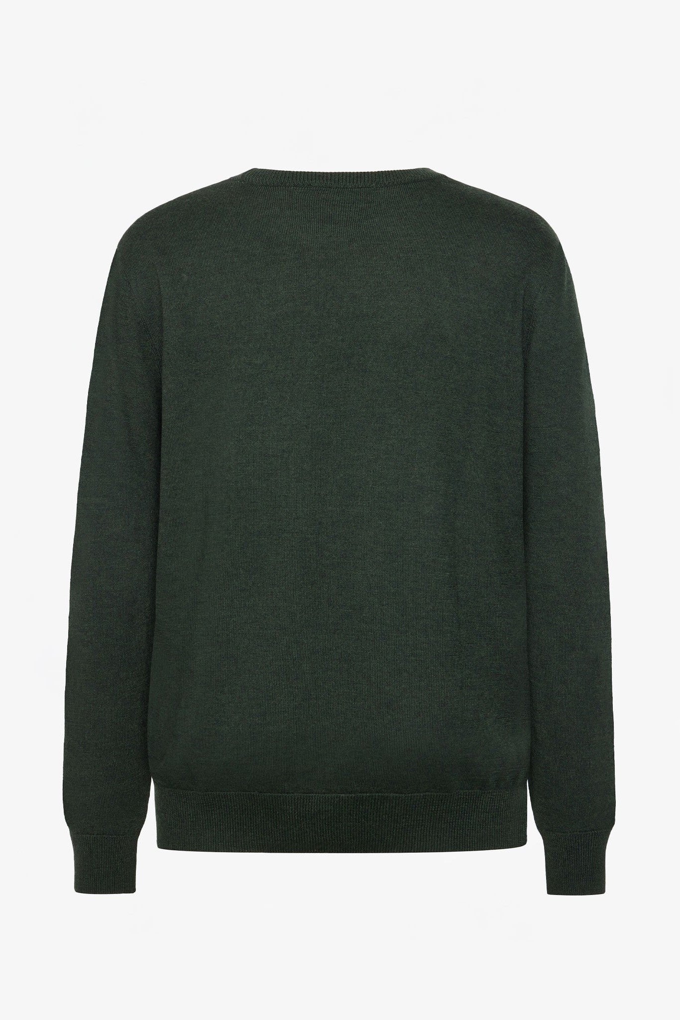 KNOWLEDGE COTTON - Regular Merino Knit Crew Neck - Forest Night - BACKYARD