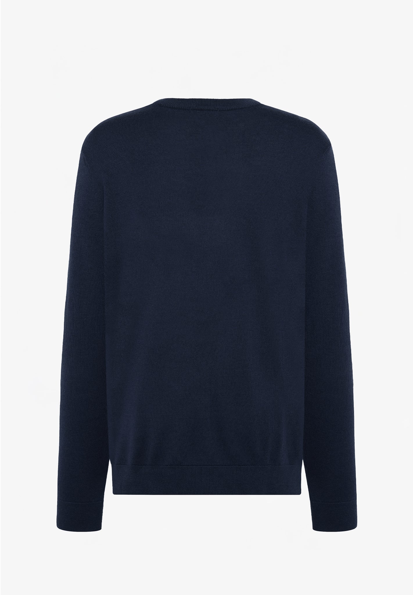 KNOWLEDGE COTTON - Regular Merino Knit Crew Neck - Total Eclipse - BACKYARD