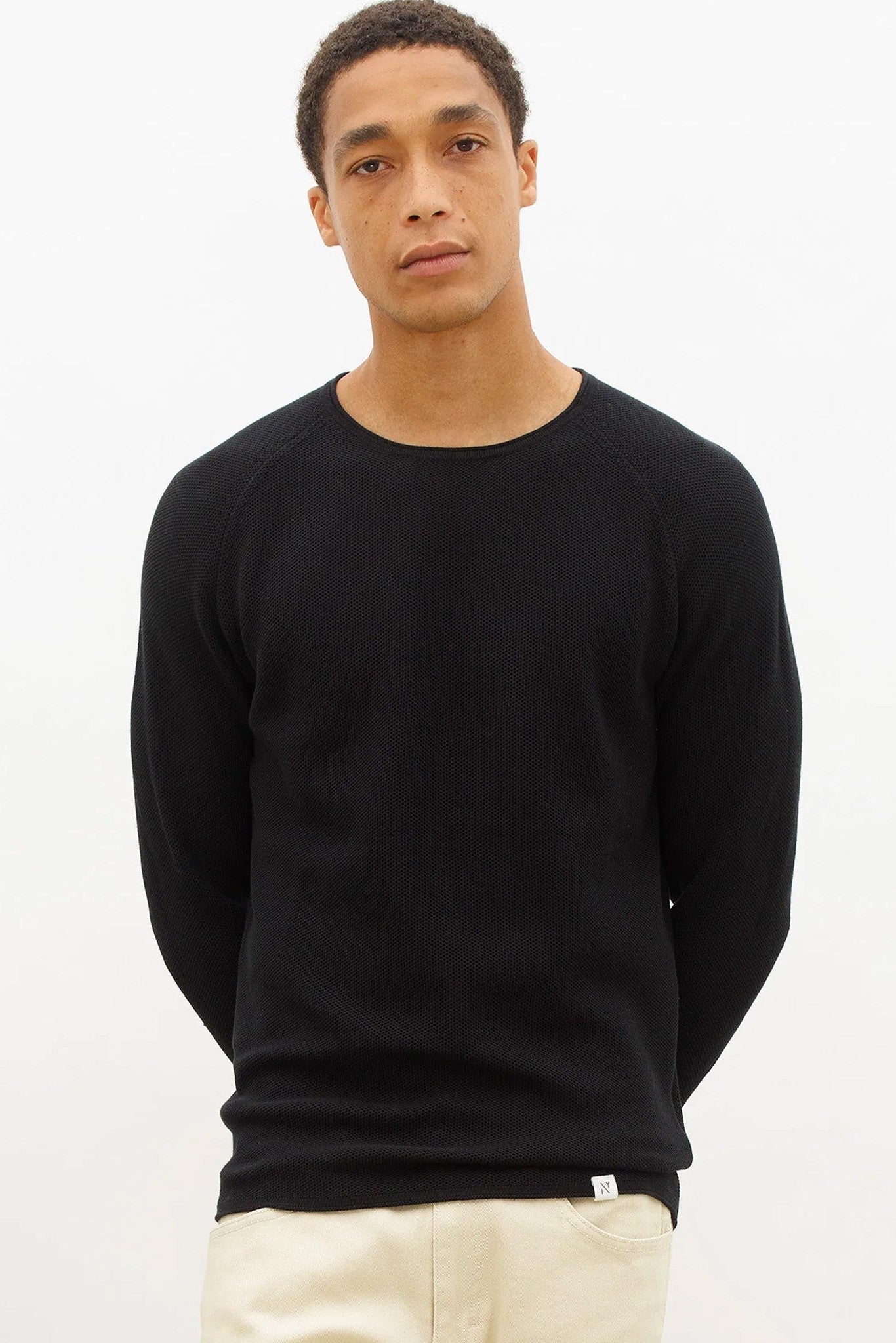 NOWADAYS - Honeycomb Crew Neck - Caviar - BACKYARD