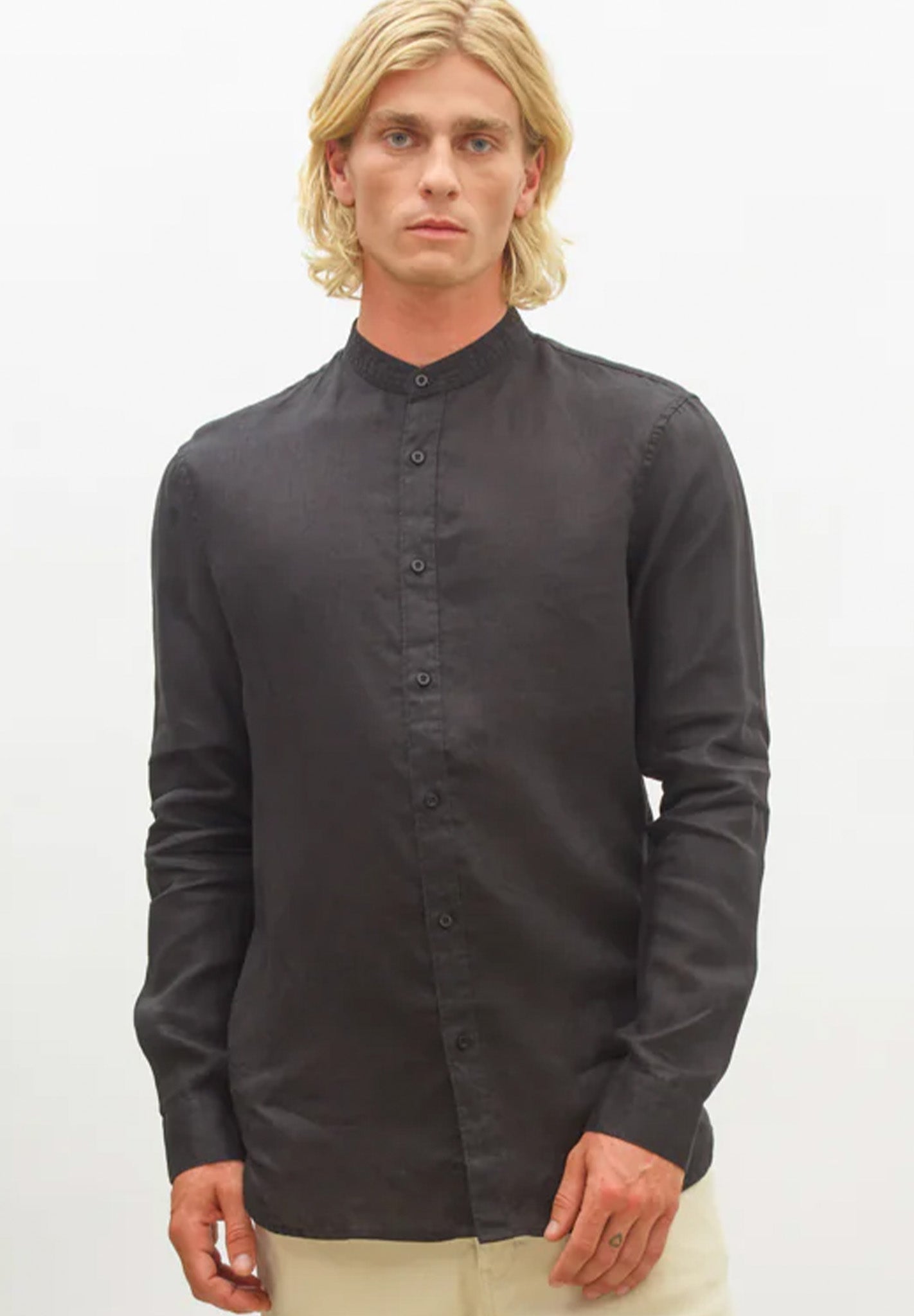 NOWADAYS - Linen Shirt - Beauty Black - BACKYARD