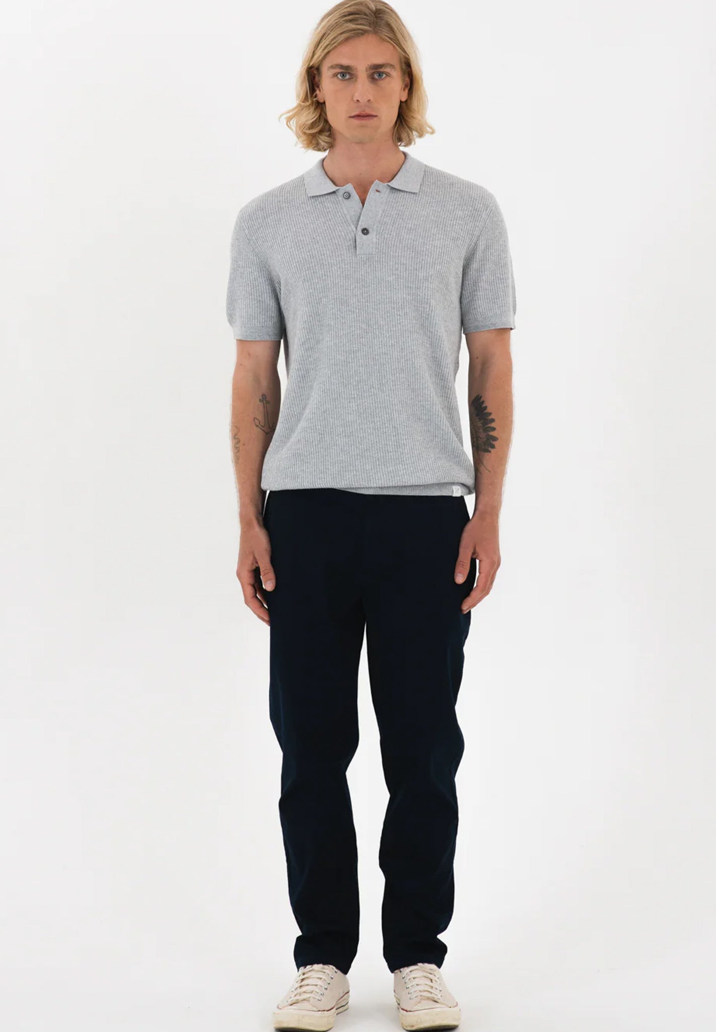 NOWADAYS - Racket Polo - Grey Melange - BACKYARD