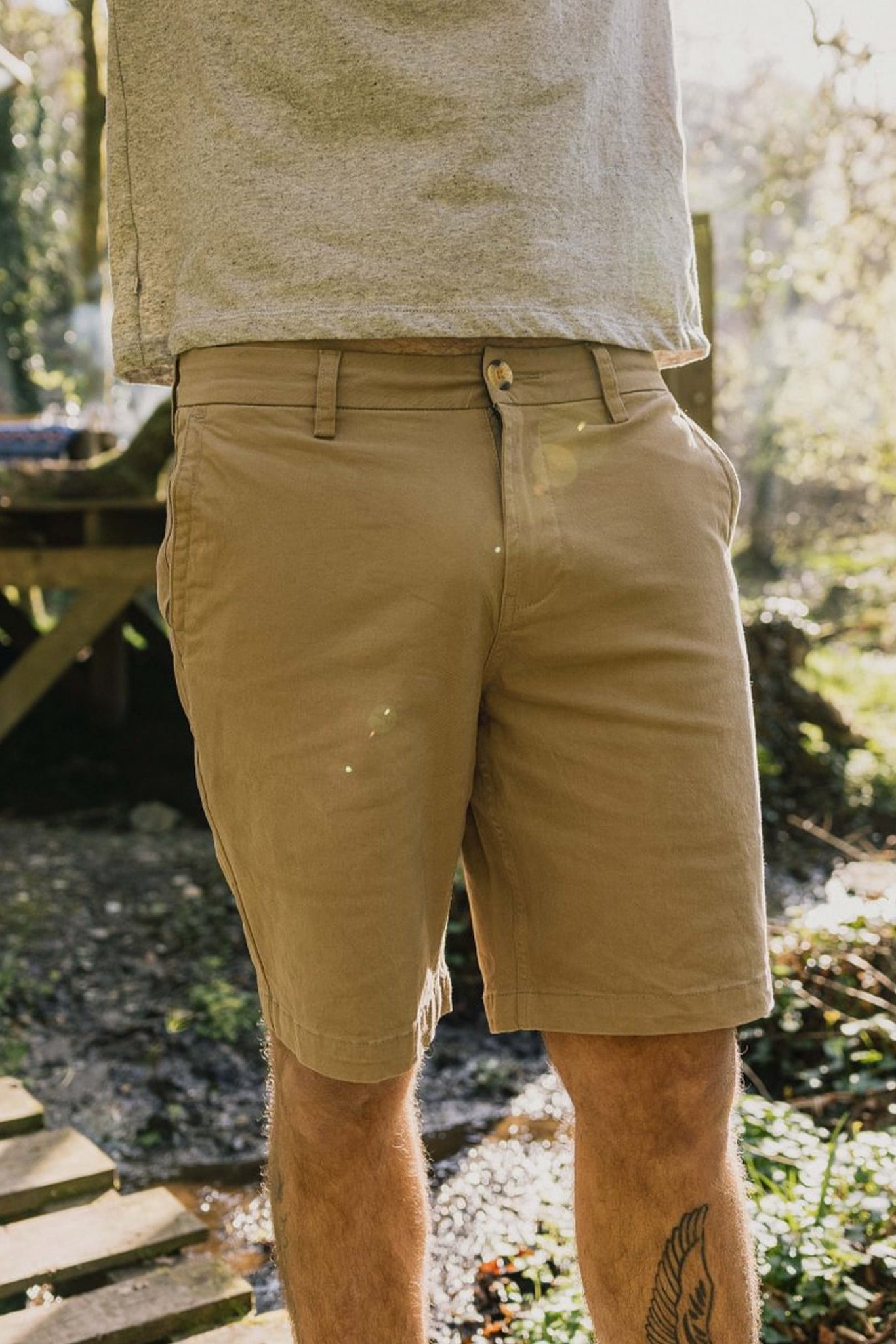 PASSENGER - 365 Organic Cotton Shorts - Chinchilla Brown - BACKYARD
