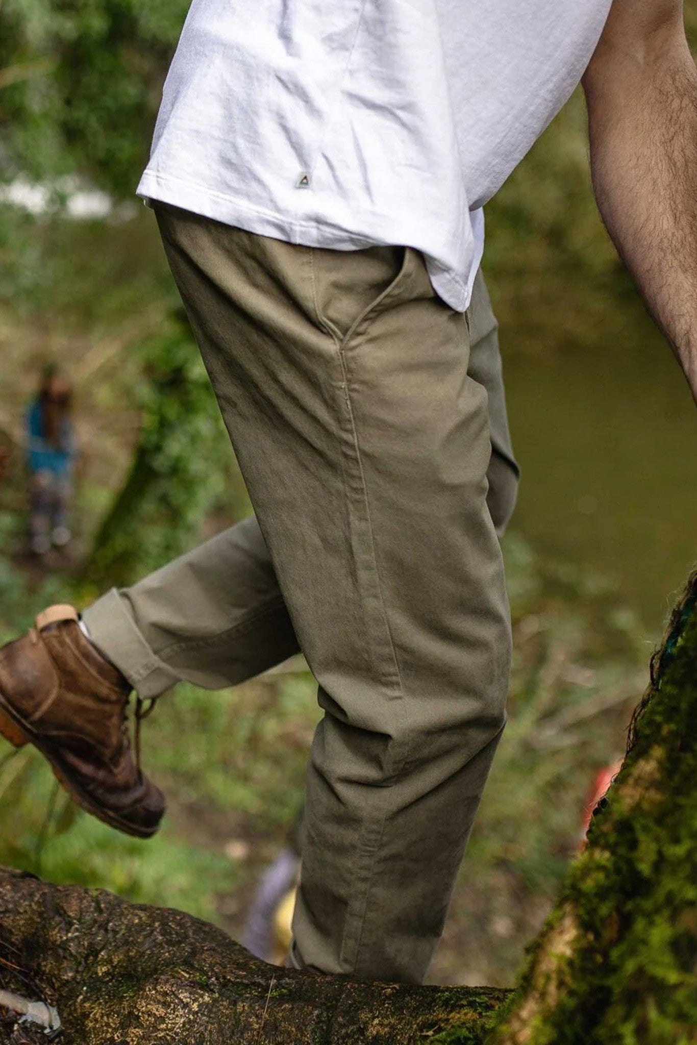 PASSENGER - 365 Organic Cotton Trouser - Dusty Olive - BACKYARD