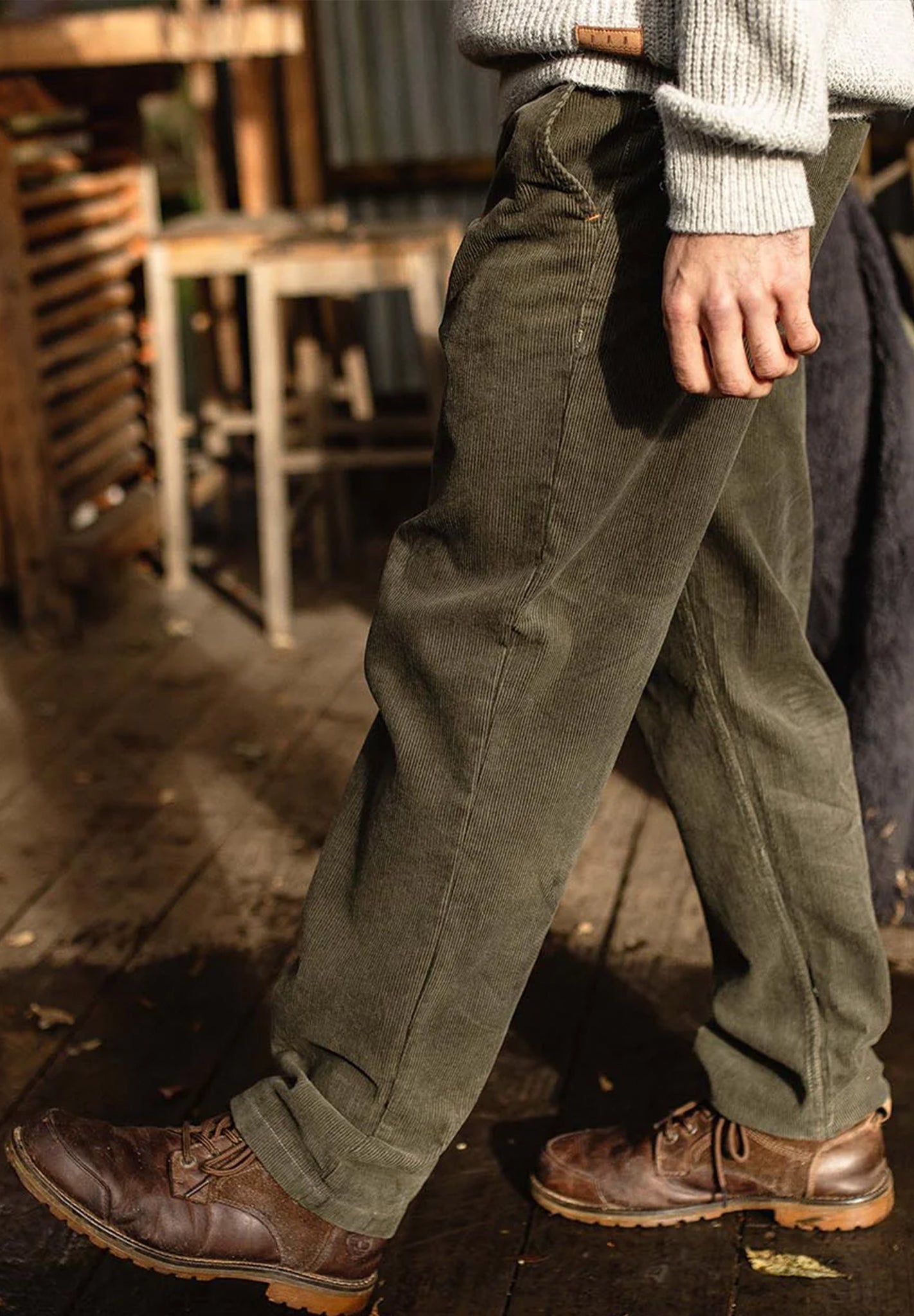 PASSENGER - Adventurer Cord Trouser - Dusty Olive - BACKYARD