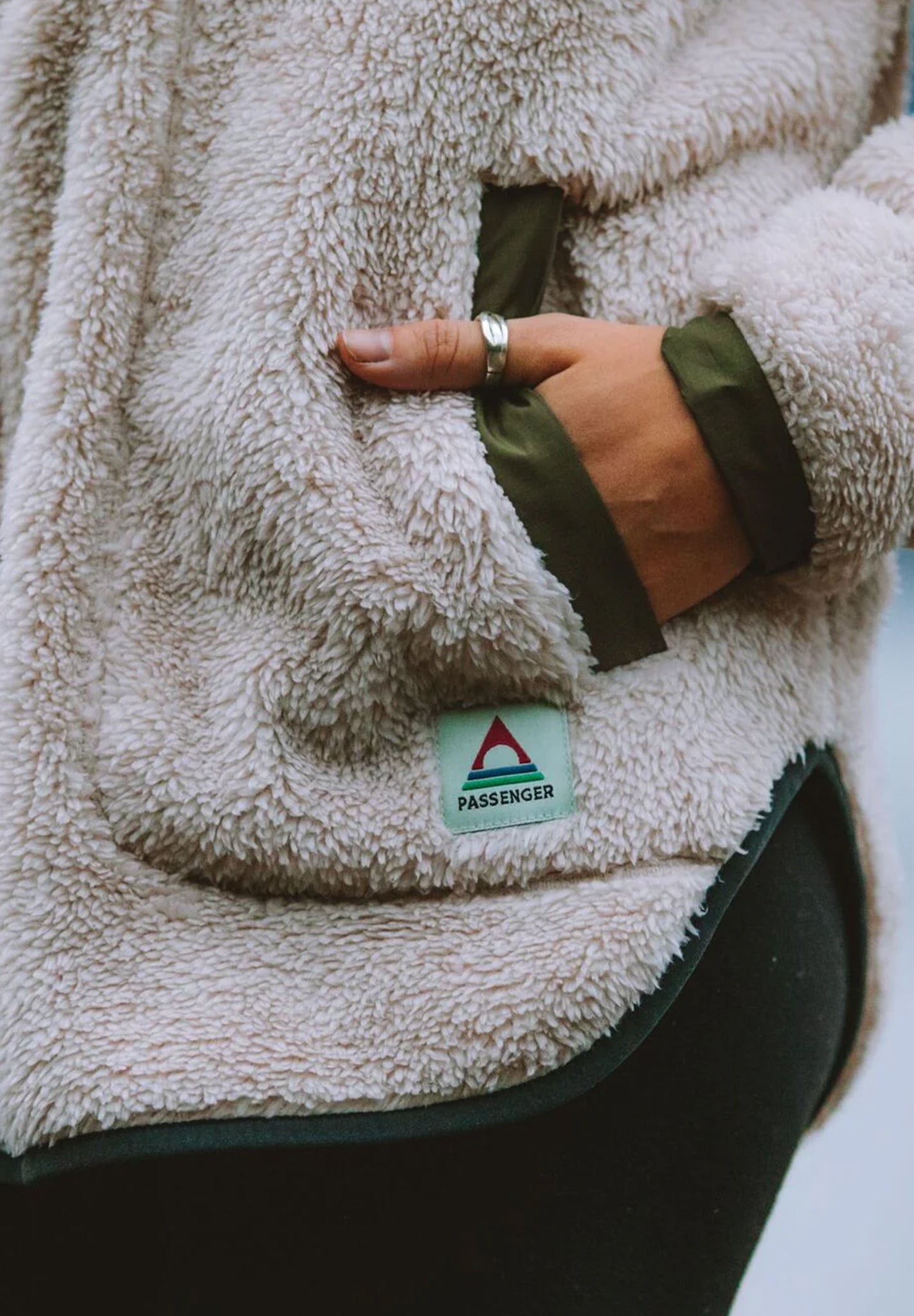 PASSENGER - Beaumont Recycled Sherpa Hooded Fleece - Vintage White - BACKYARD