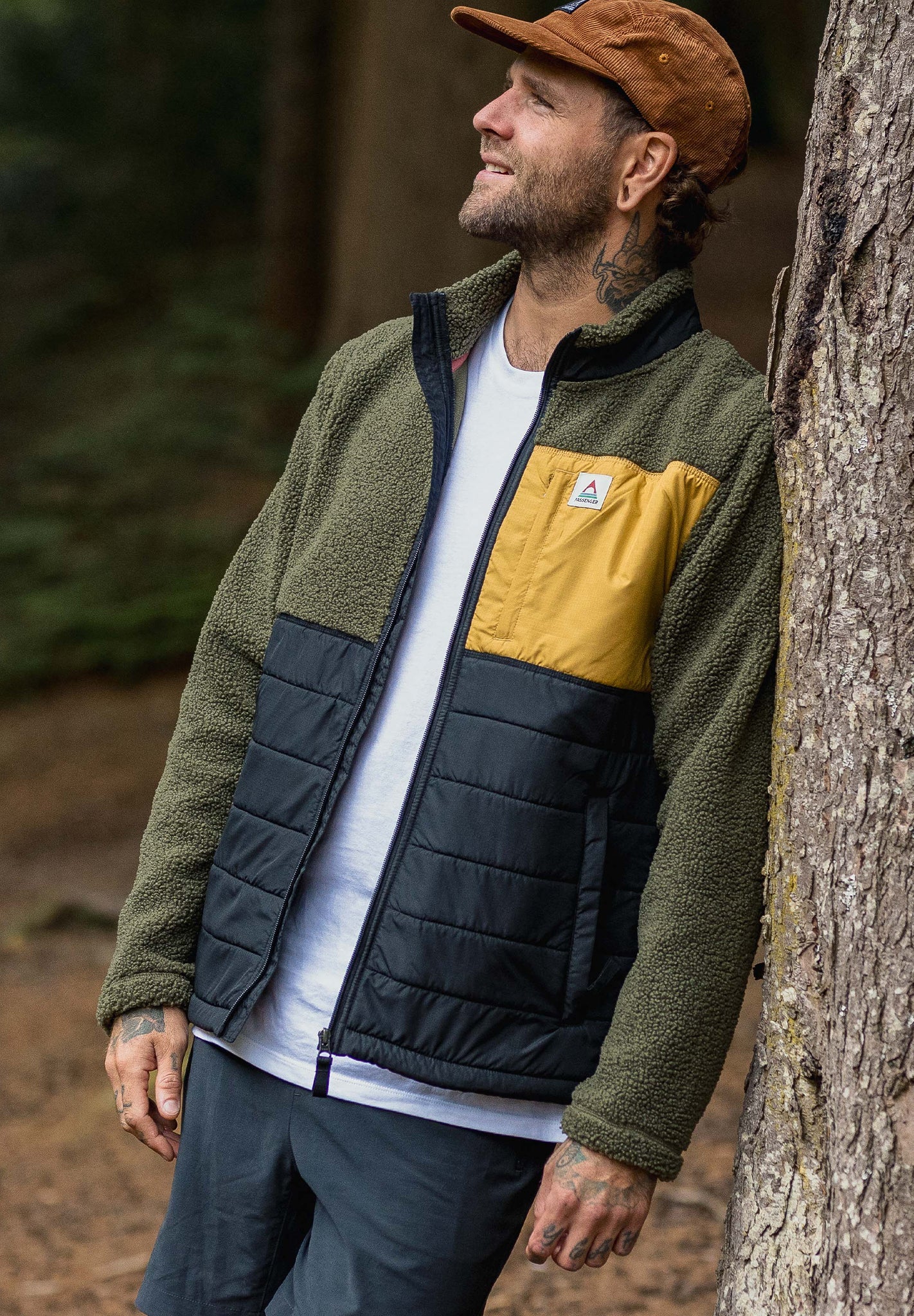 PASSENGER - Born Explorer Recycled Polar - Lined Sherpa Fleece - Khaki - BACKYARD