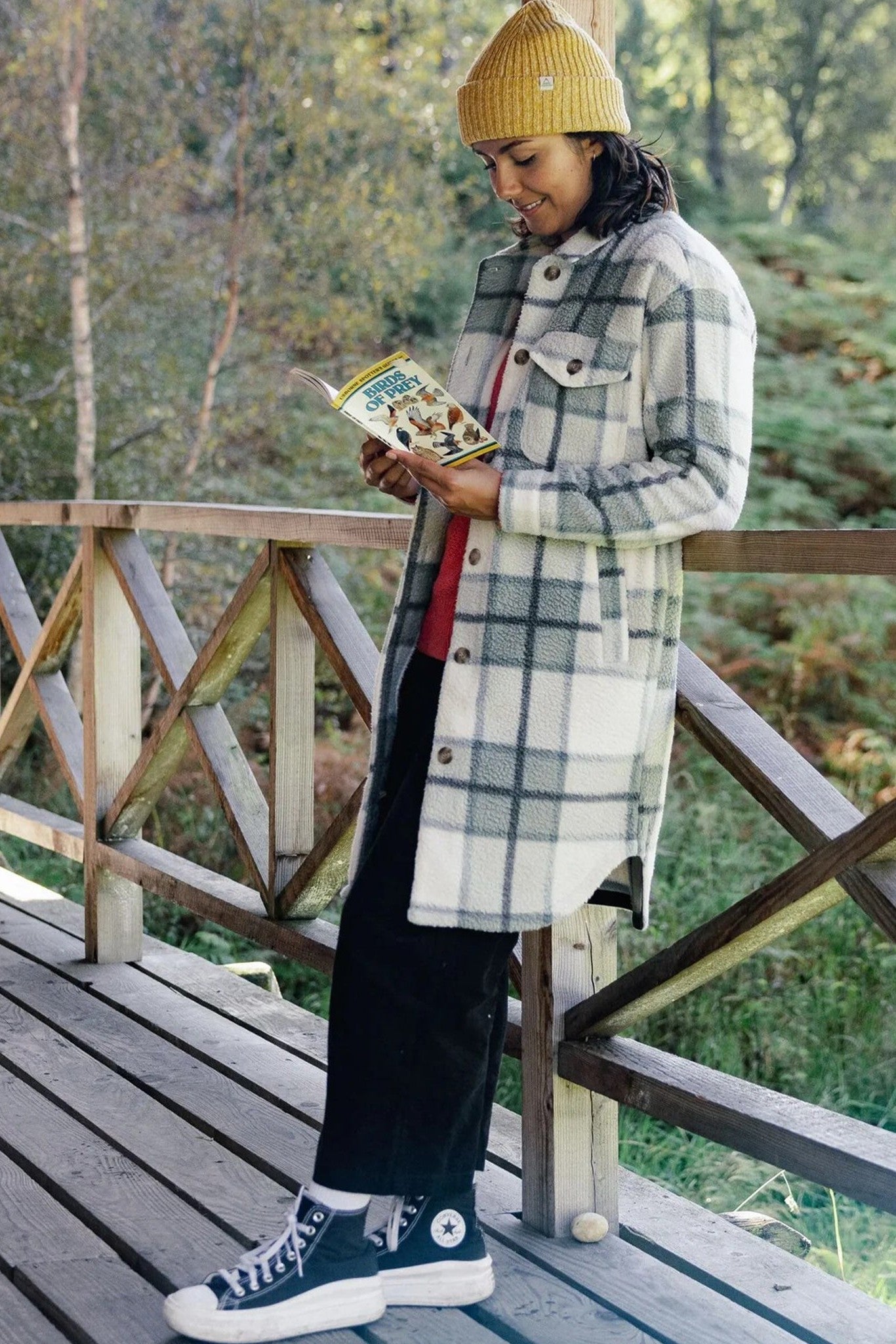 PASSENGER - Cloudy 2.0 Recycled Sherpa Fleece Shirt - Pistachio Check - BACKYARD