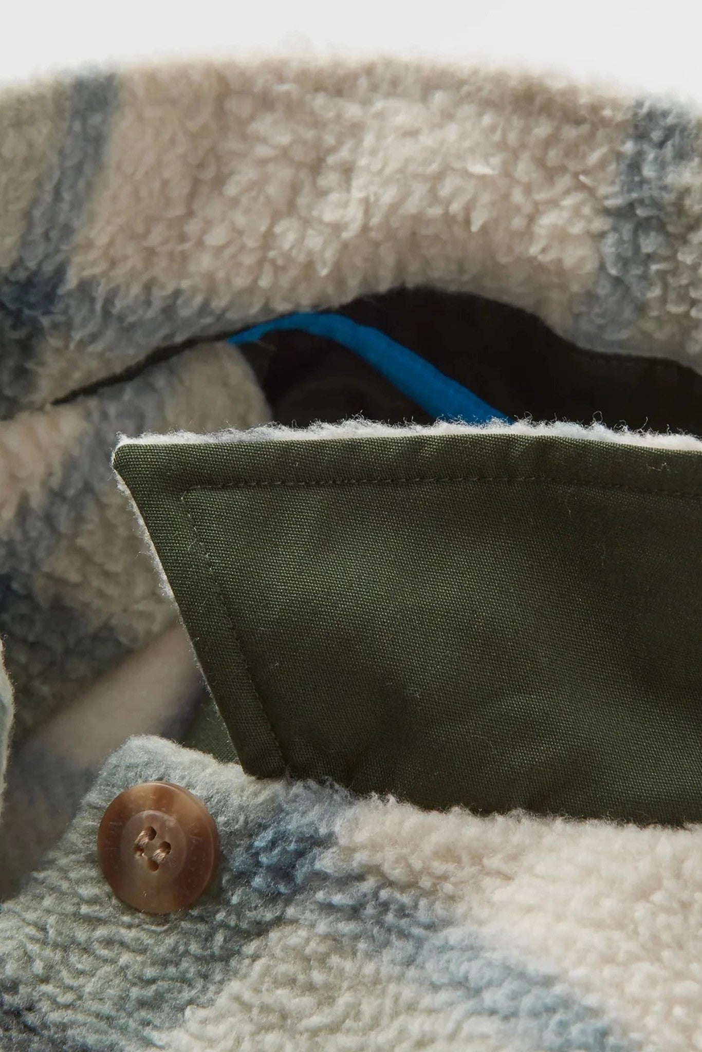 PASSENGER - Cloudy 2.0 Recycled Sherpa Fleece Shirt - Pistachio Check - BACKYARD