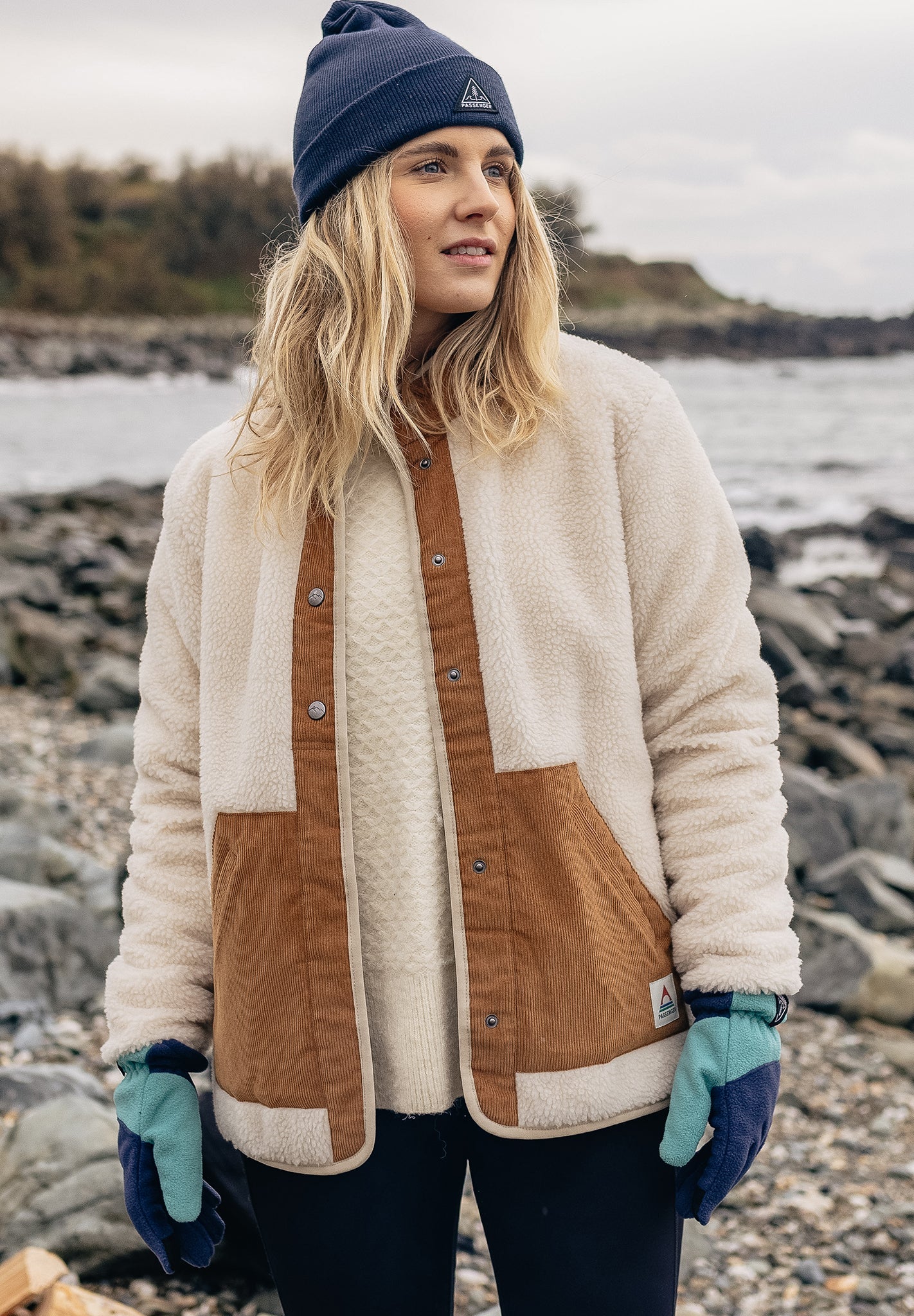 PASSENGER - Clover 2.0 Recycled Sherpa Fleece - Vintage White - BACKYARD