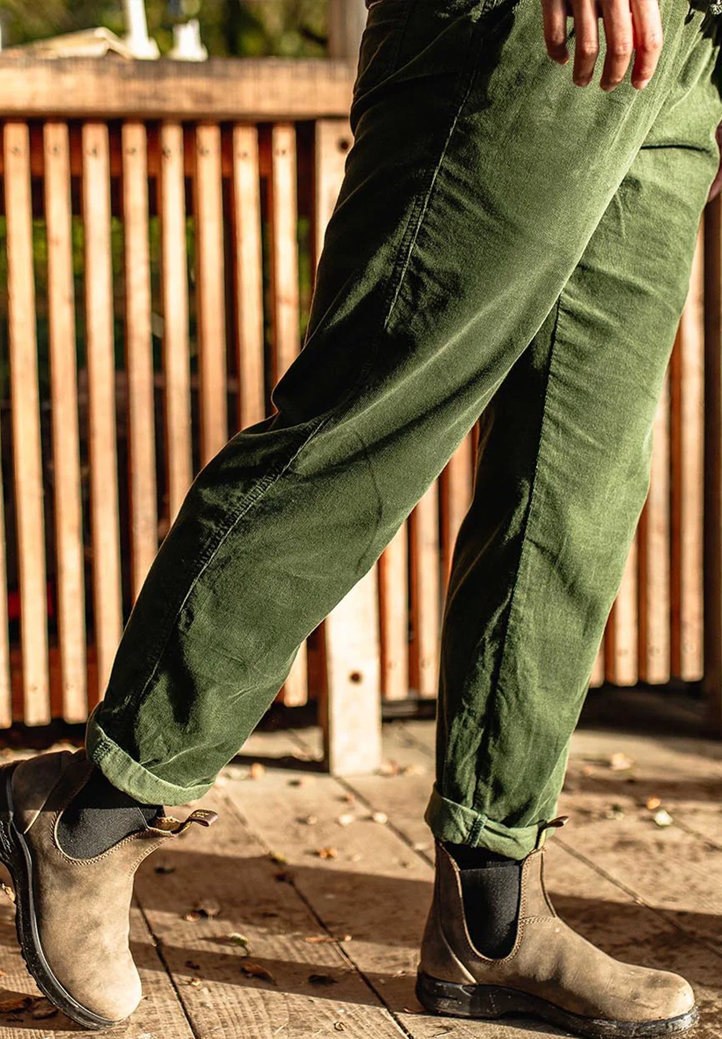 PASSENGER - Compass Recycled Corduroy Trouser - Fir Tree - BACKYARD
