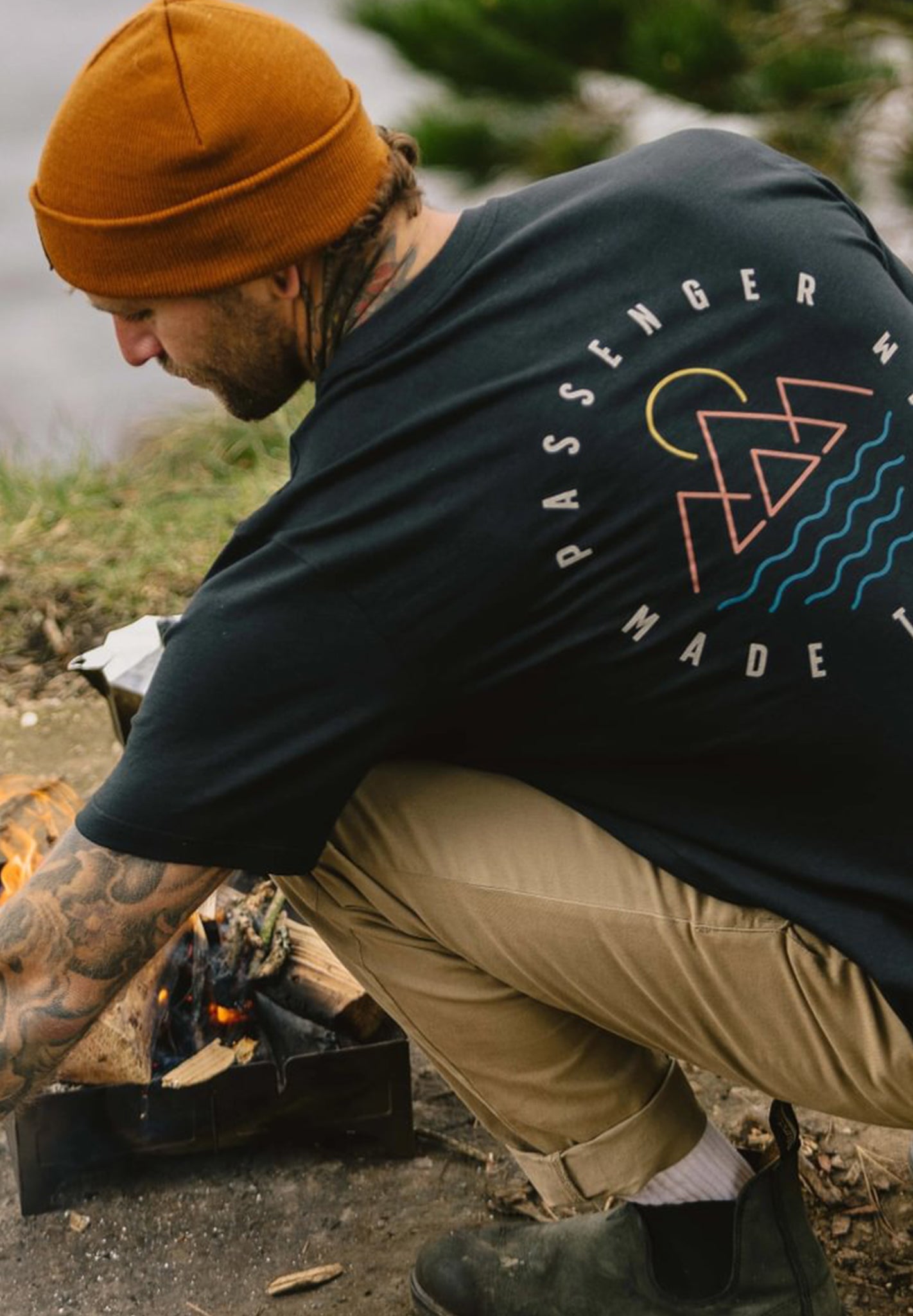 PASSENGER - Escapism Recycled Cotton T-Shirt - Black - BACKYARD