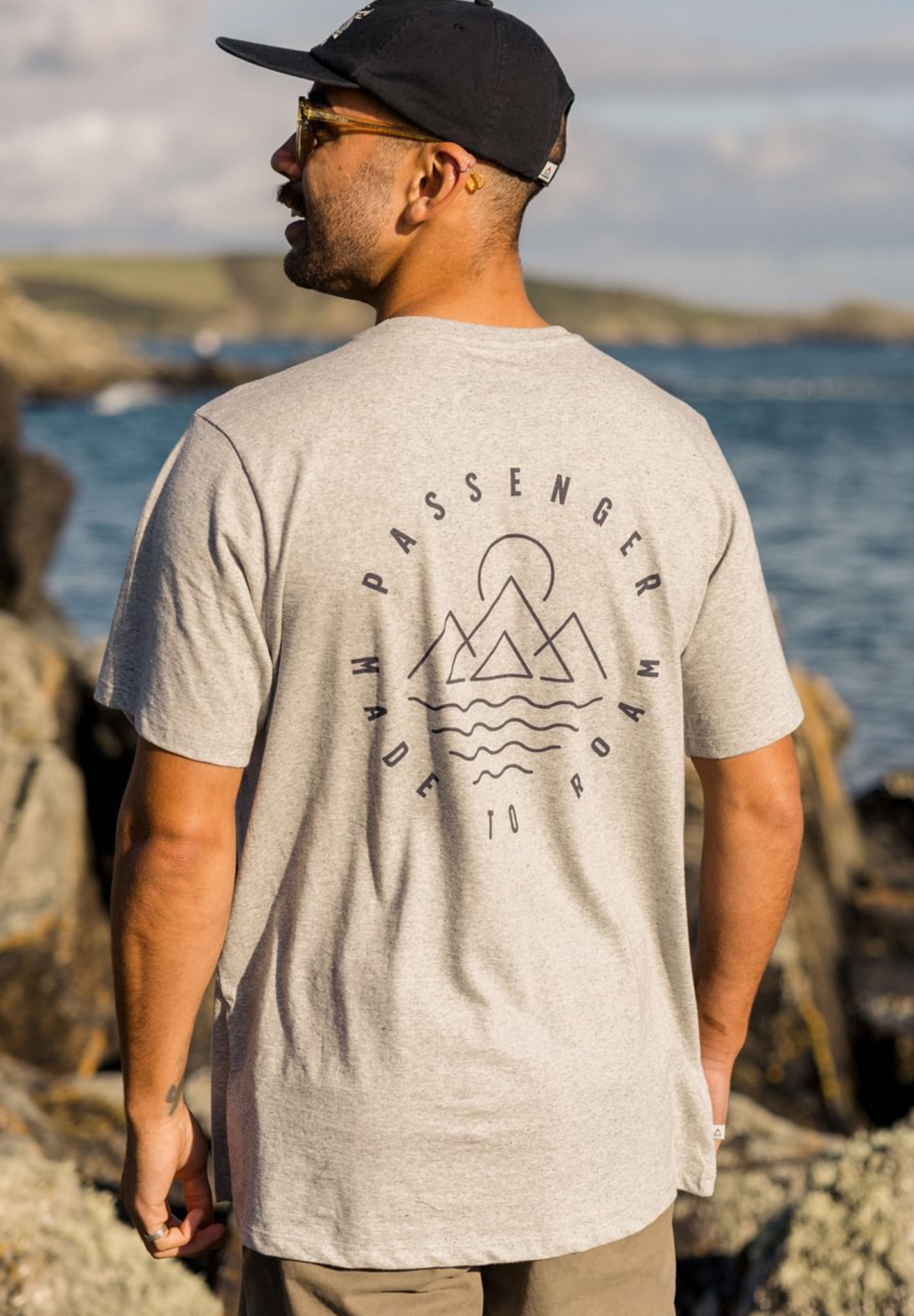PASSENGER - Escapism Recycled Cotton T-Shirt - Grey Marl - BACKYARD