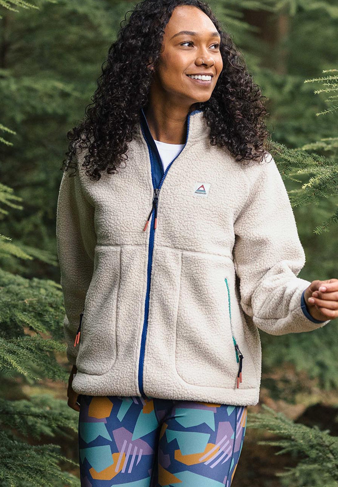 PASSENGER - Fairbanks 2.0 Full Zip Recycled Sherpa Fleece - Oatmeal - BACKYARD